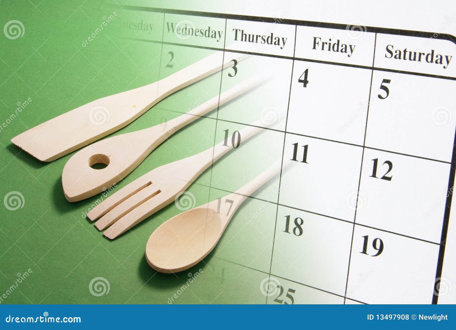 Calendar Page and Cooking Utensils Stock Photo Image of memo, event