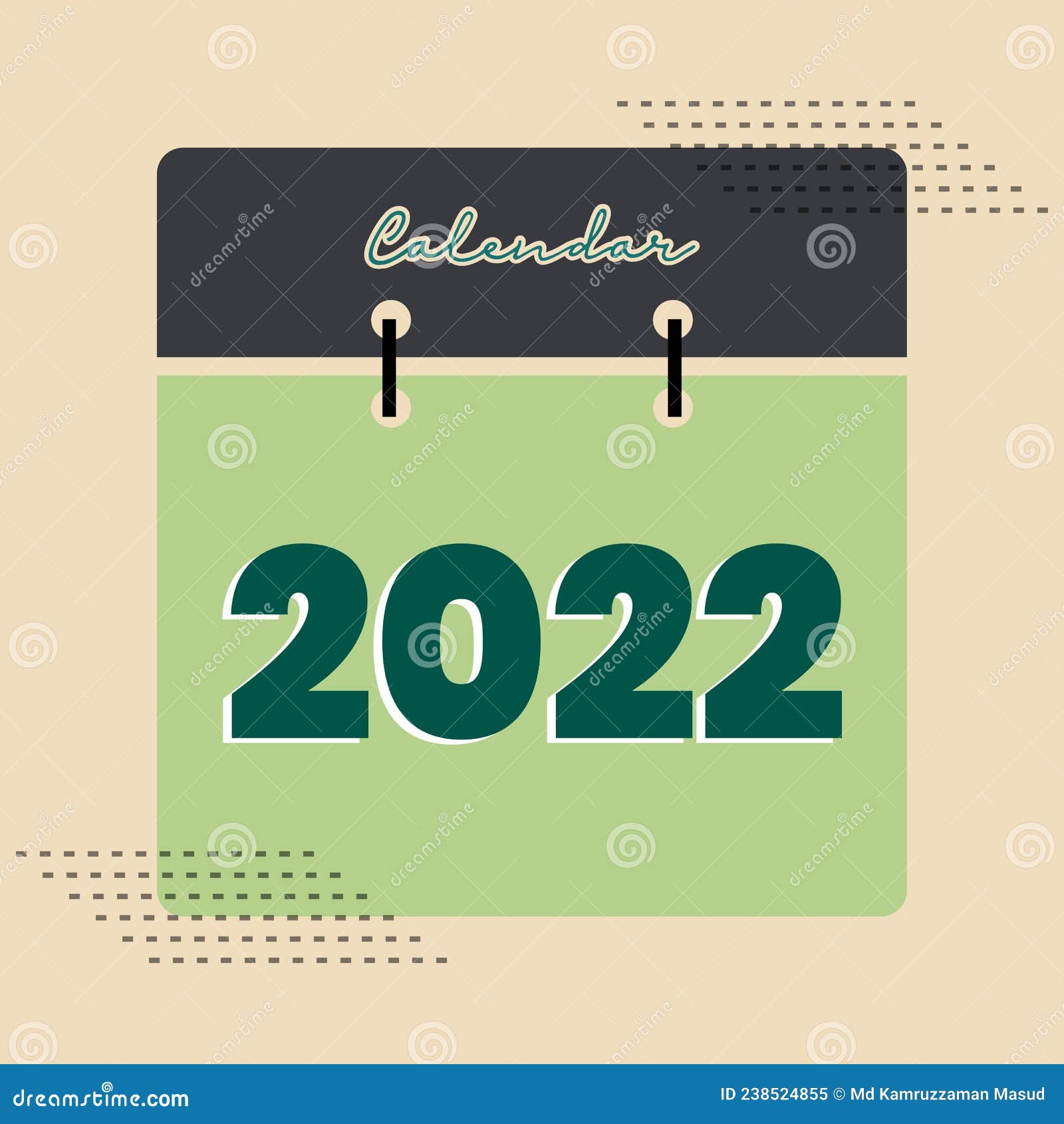 2022 Calendar Page Design. 2022 Calendar Cover Page Design Stock Vector