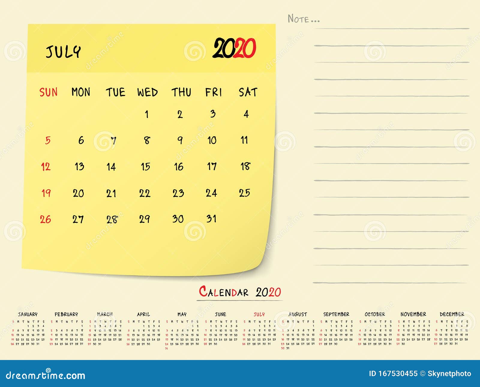 July Calendar Paper Note Design Stock Vector Illustration Of December July Calendar Paper Note Design Stock Vector Illustration Of December