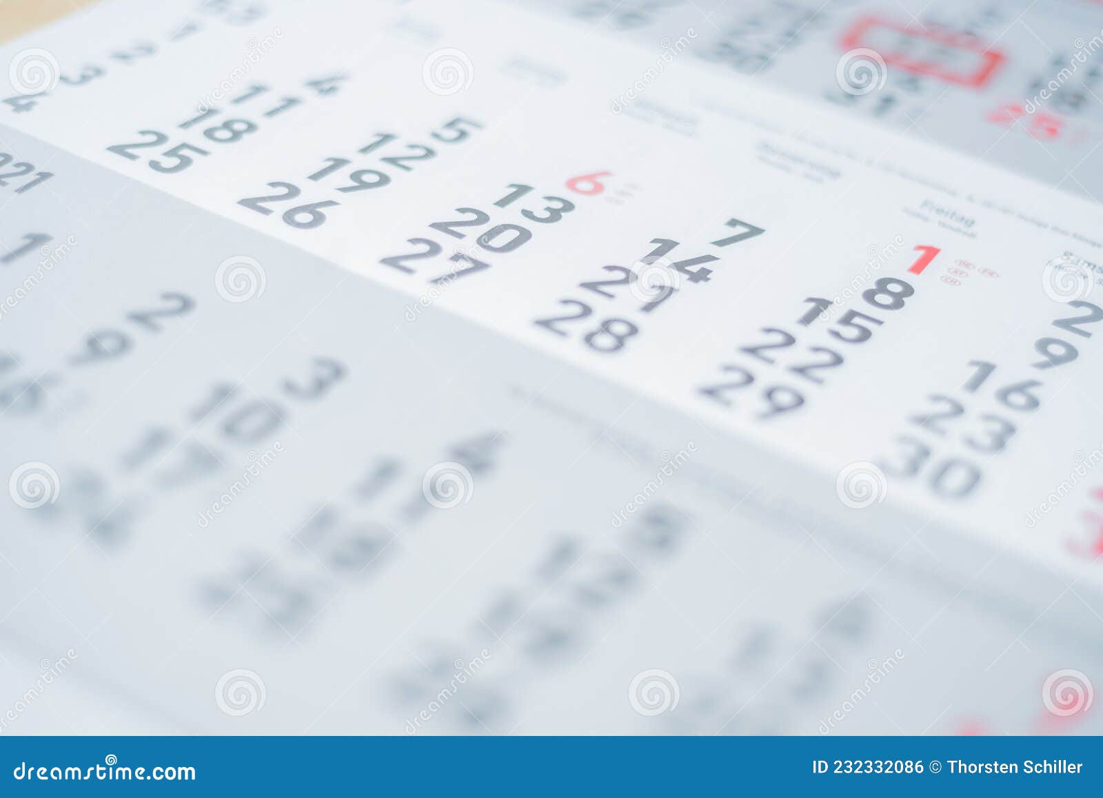 Calendar on Paper, No Specific Date Stock Photo Image of still, month