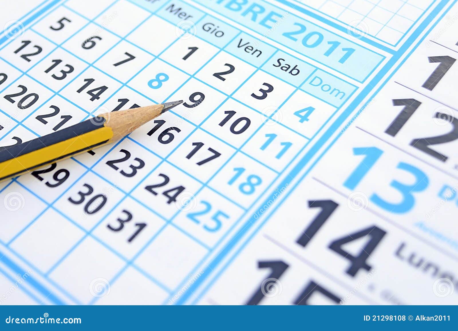 Calendar and pencil stock photo. Image of date, time 21298108