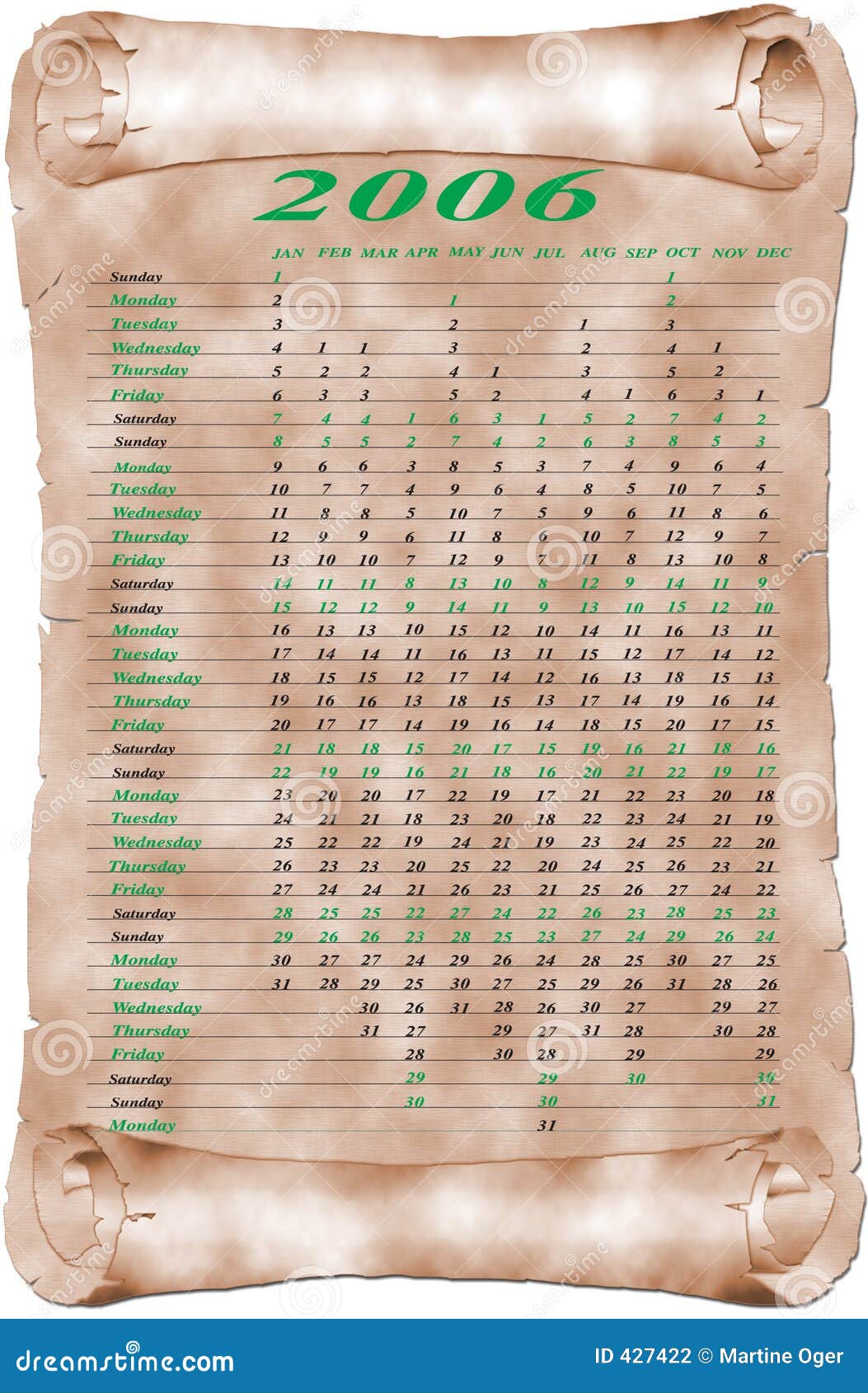 Calendar per day stock illustration. Illustration of january 427422