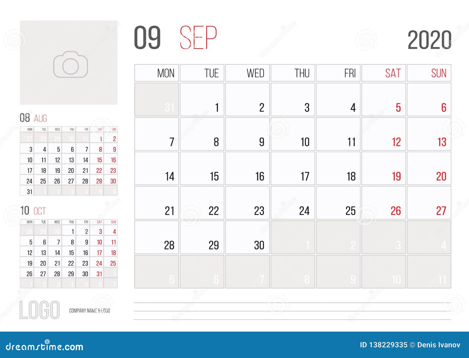 calendar 2020 planner corporate template design september this month calendar 2020