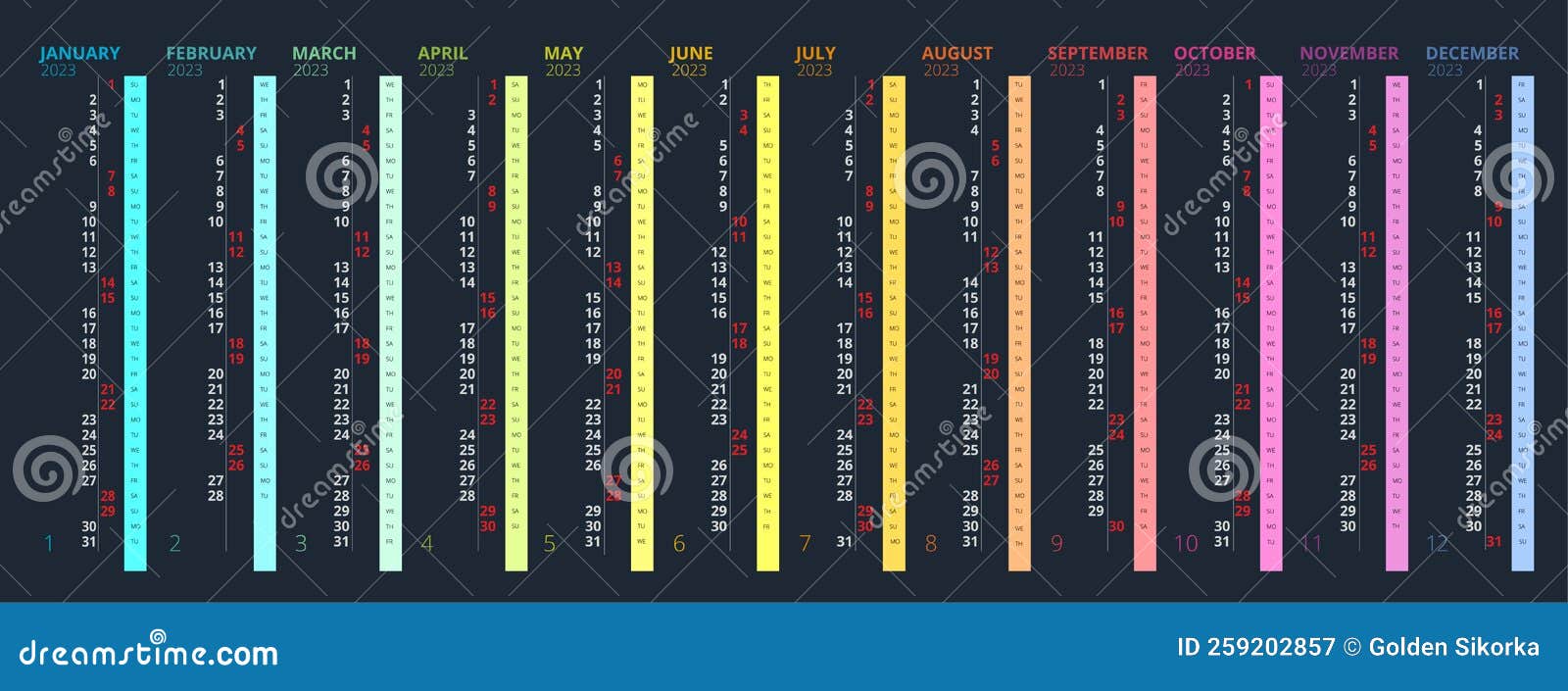 Calendar Planner for 2023. Calendar Template for 2023. Corporate and