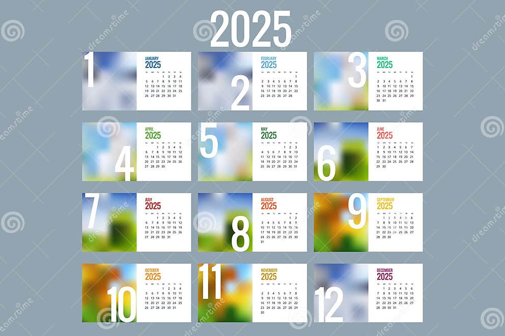 Calendar Planner for 2025. Vector Stationery Design Print 2025 Template