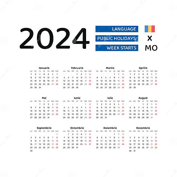 Calendar 2025 Romanian Language with Romania Public Holidays. Week