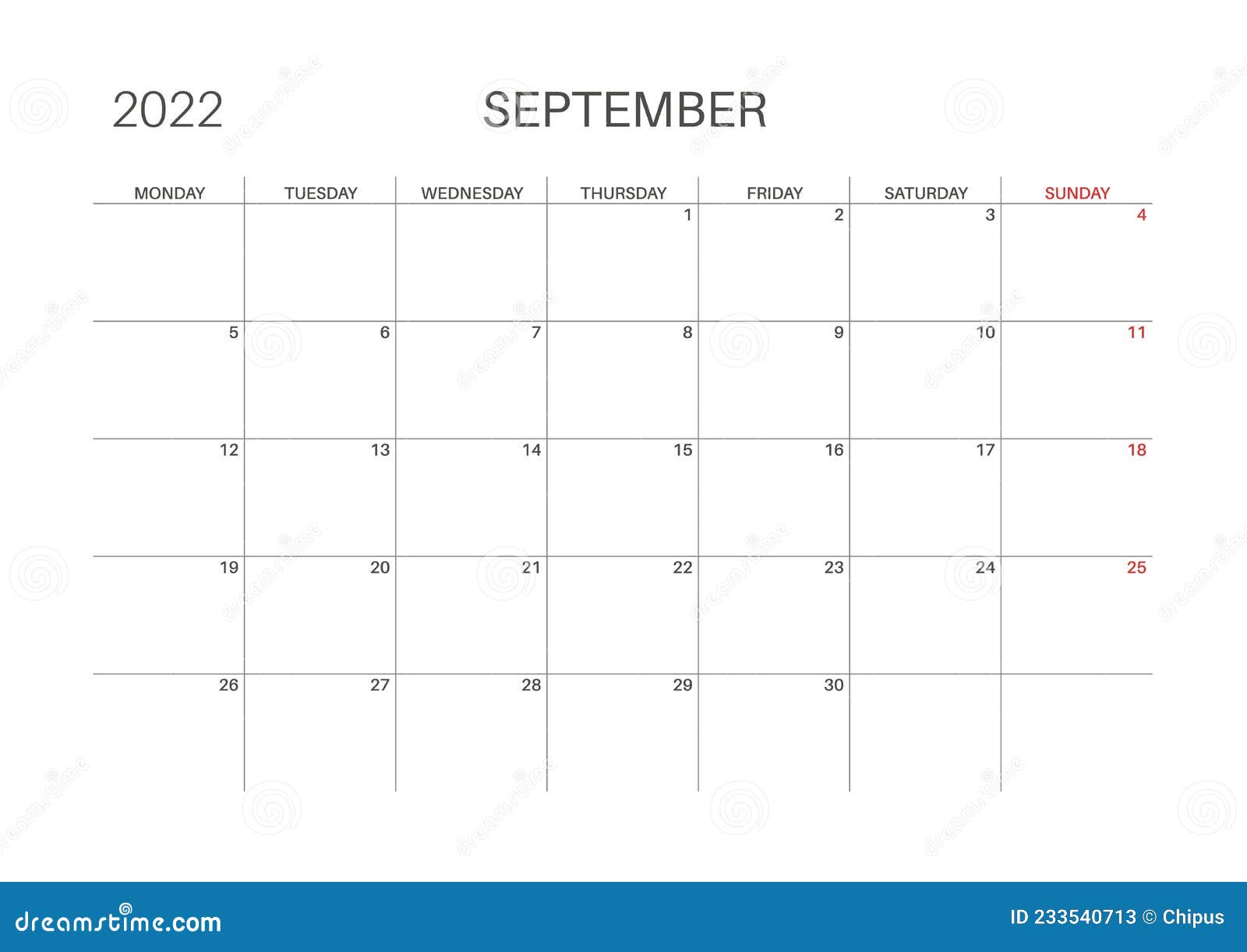 calendar template for planners calendar 2022 stock vector illustration of office white 233540713