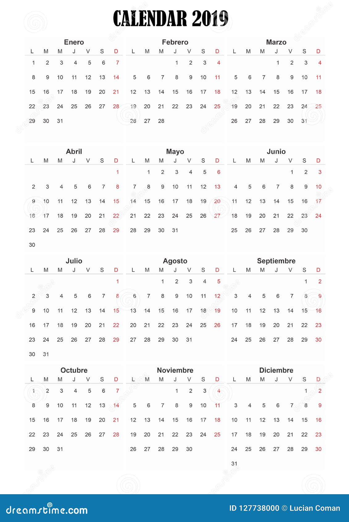 Spanish Date Chart