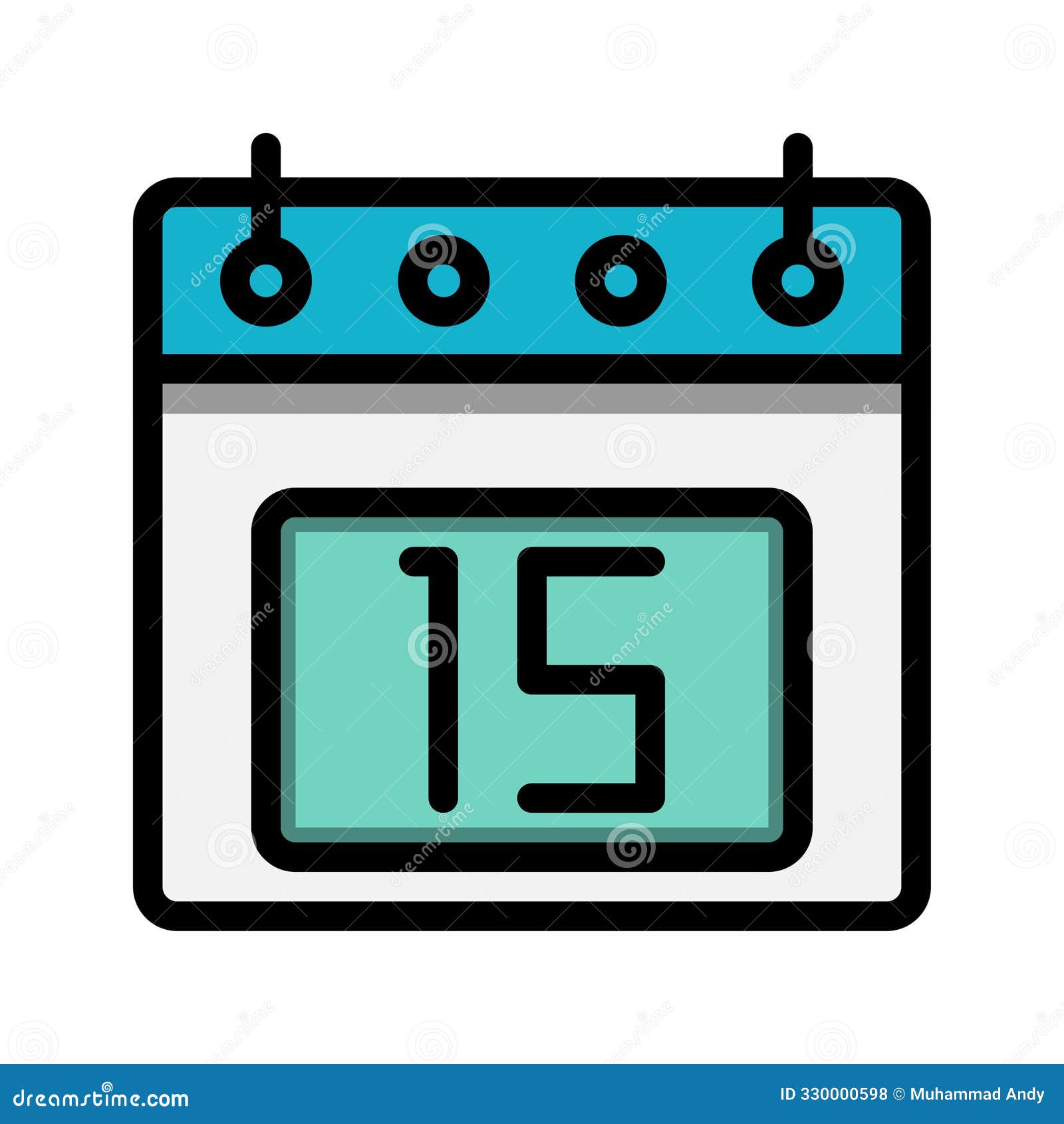 calendar 15st date color linear icon. time, event, schedule and business s icons. suitable for websites, ui, interfaces and