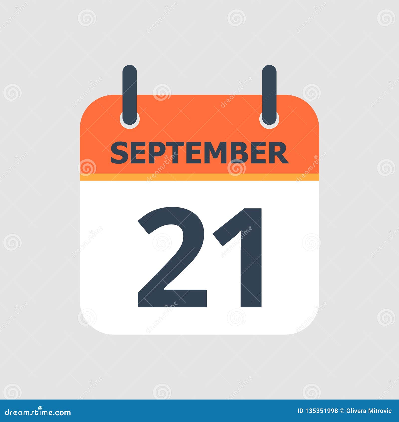 Calendar 21st of September stock vector. Illustration of graphic
