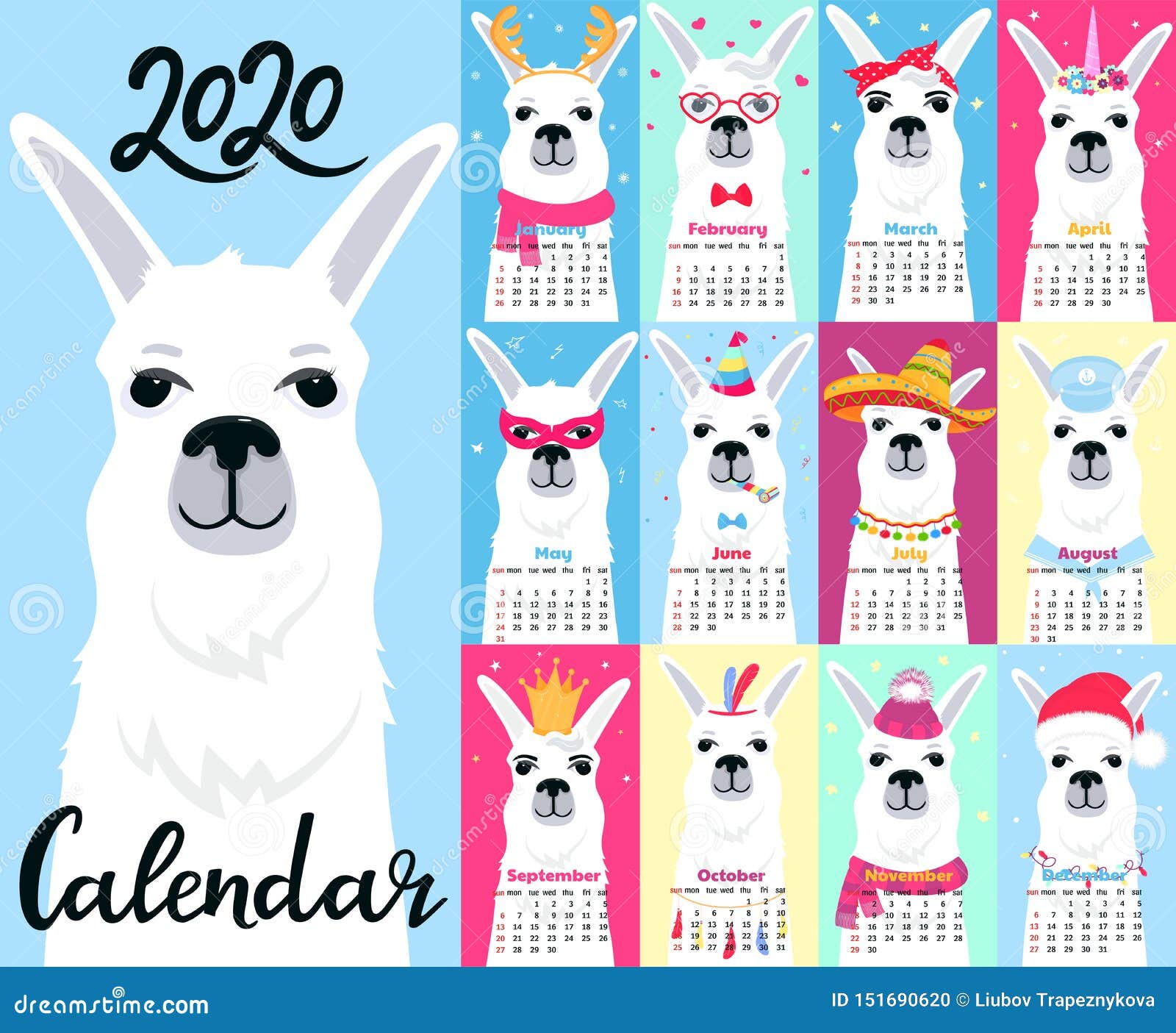 Alpacas Calendar 2020 