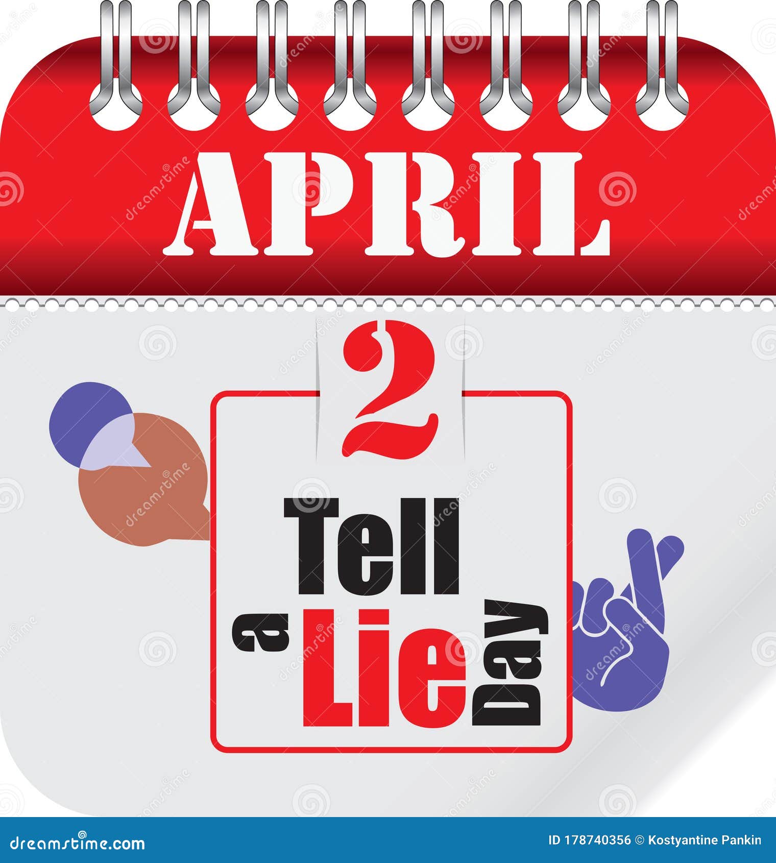 Calendar Tell a Lie Day stock vector. Illustration of element 178740356