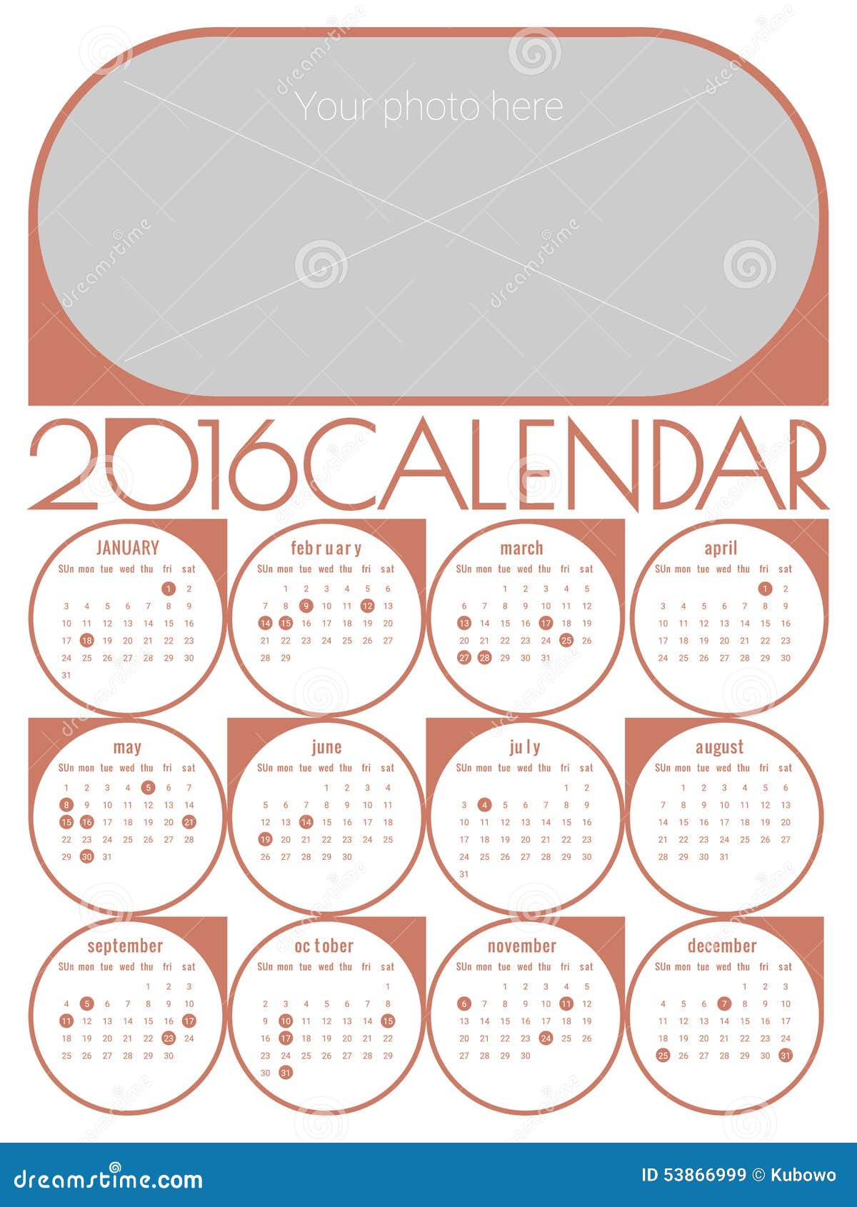 calendar 2016 template