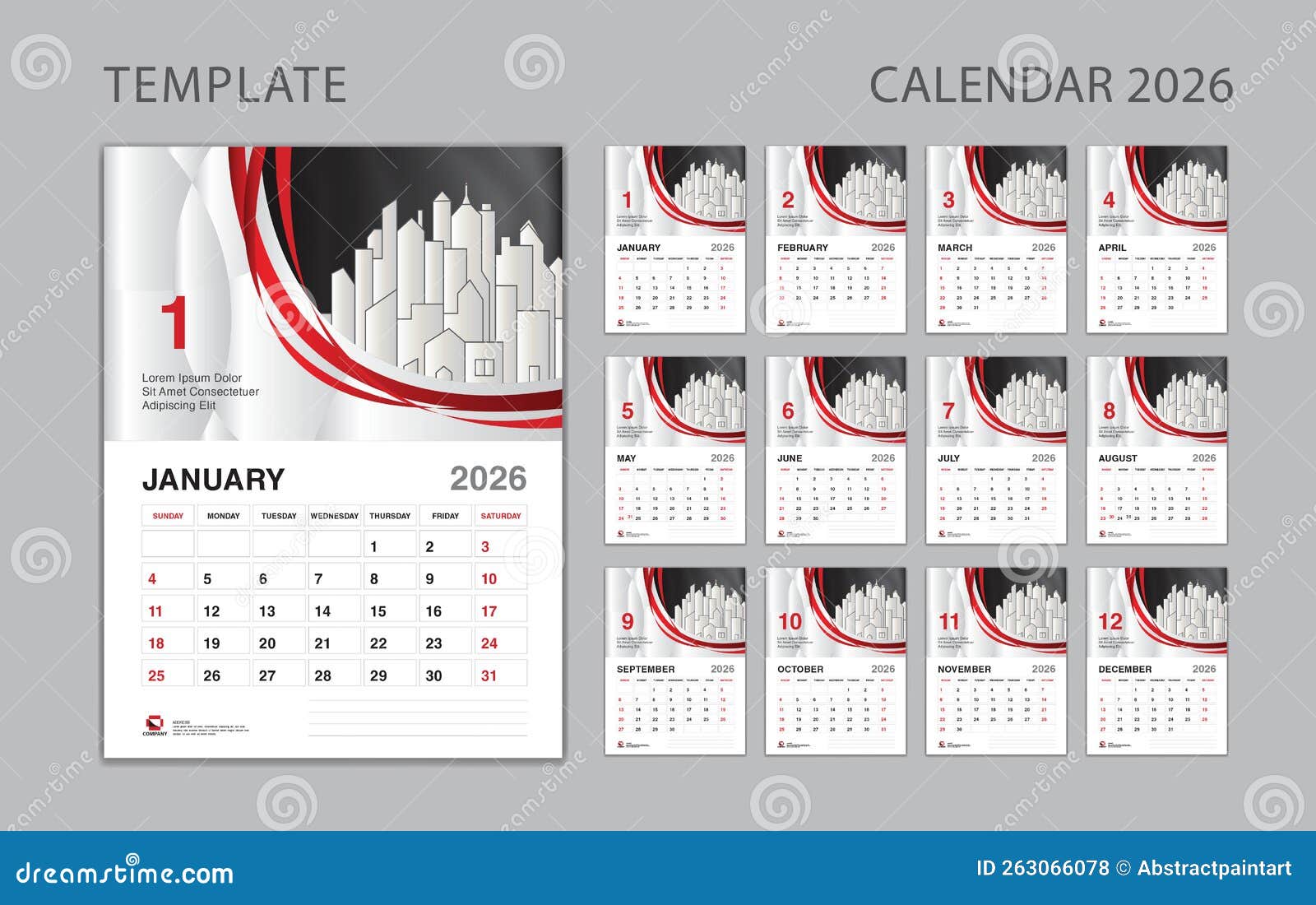 Calendar 2026 Template Set, Wall Calendar 2026 Design Can Be Place for ...