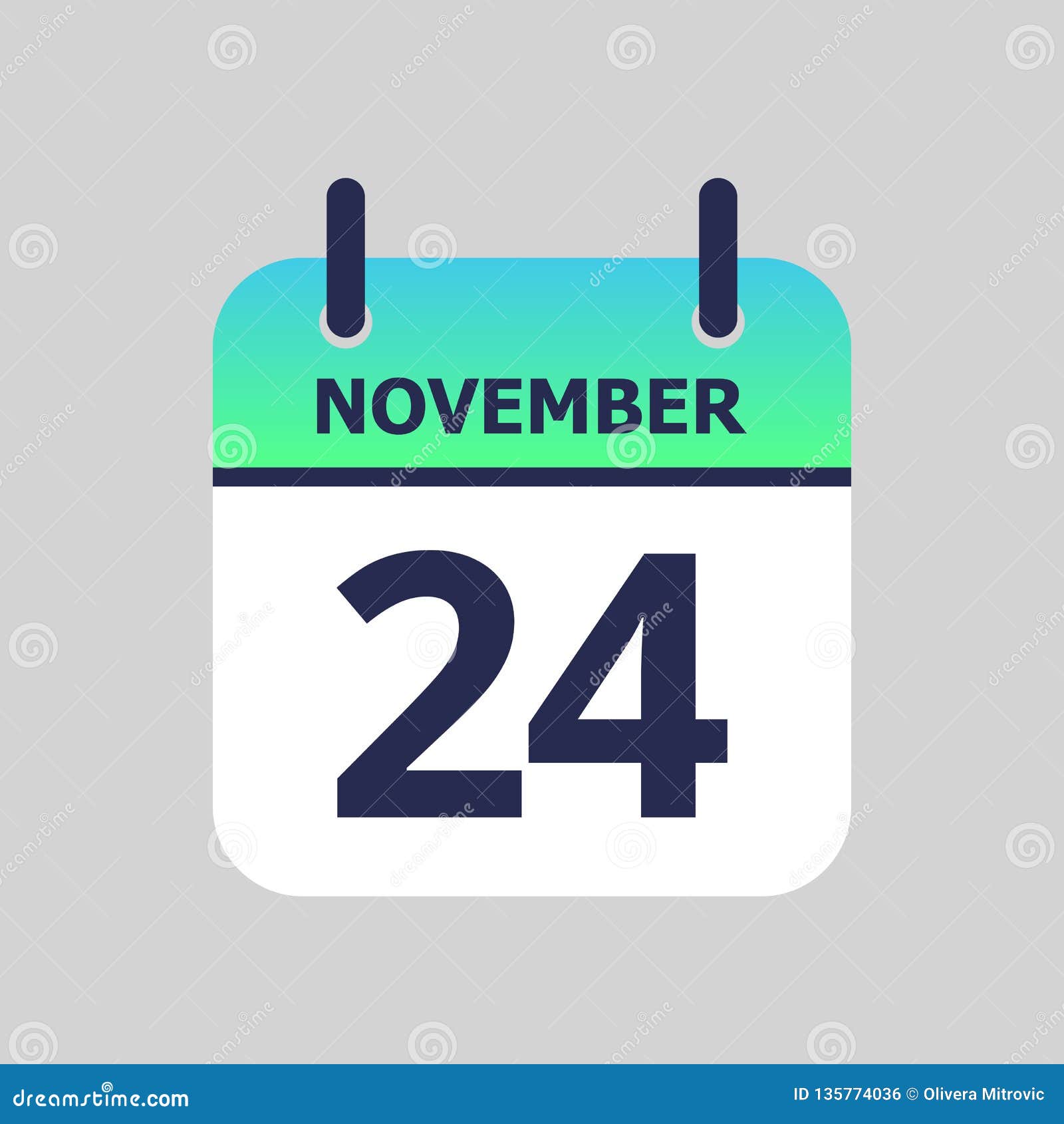 Calendar 24th of November stock vector. Illustration of annual 135774036