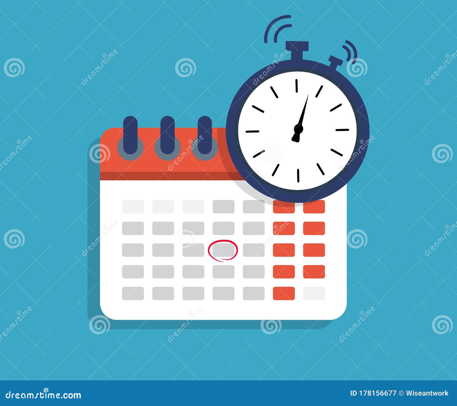 Calendar with Time Clock Icon. Clock Time Calendar. Date of Schedule