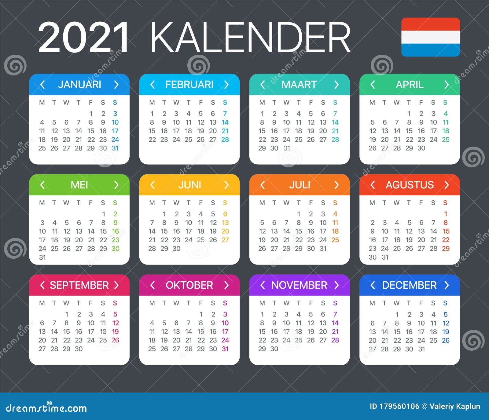 2021 Calendar Vector Template Graphic Illustration Netherlands Version Stock Illustration Illustration Of Flat Dutch 179560106 calendar 2021 oktober
