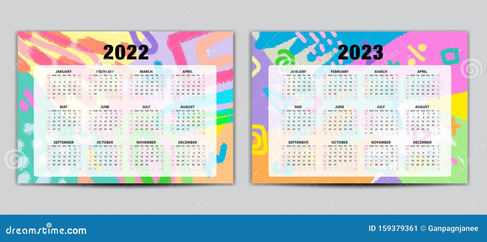 Calendar 20222023 Vector Template, Lettering Calendar