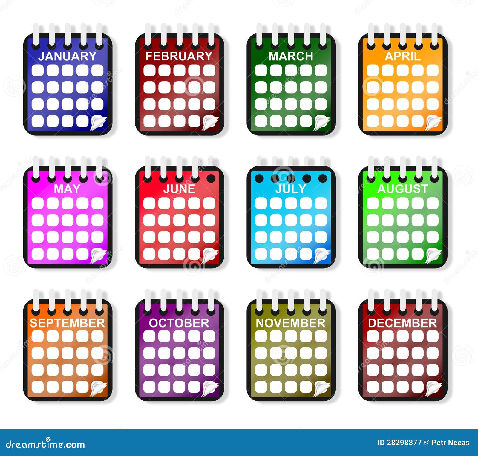 Calendar for the Whole Year Stock Illustration Illustration of note