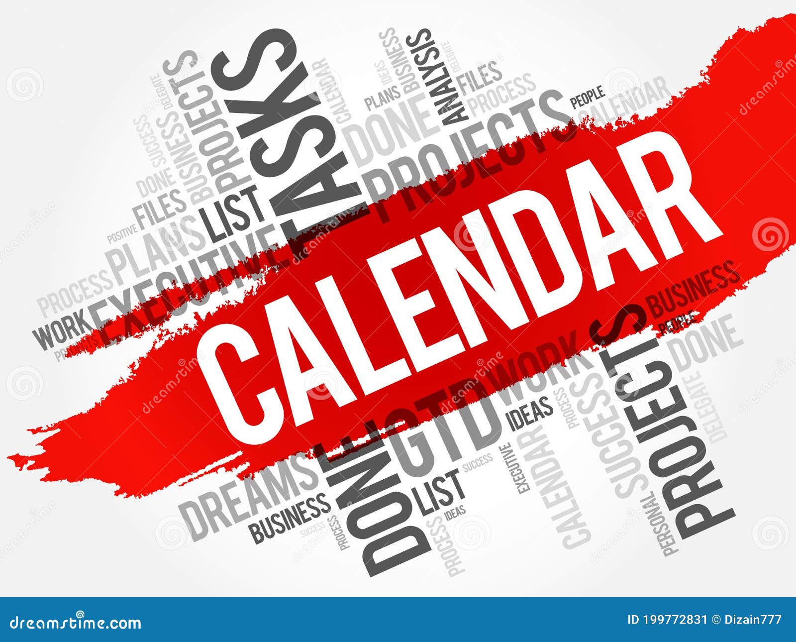 Calendar Word Cloud Collage Stock Illustration Illustration of