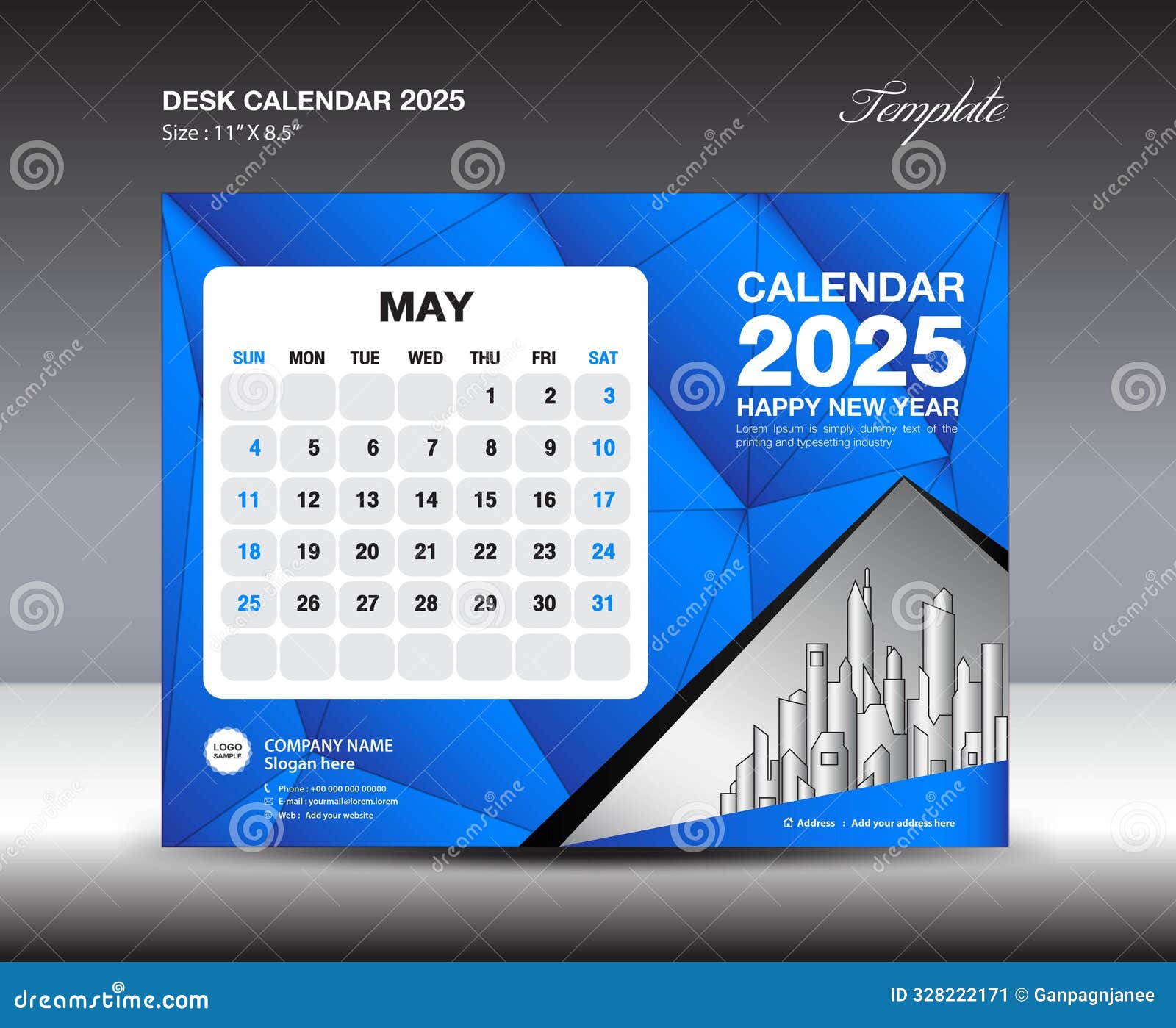 Calendar 2025 Year, May 2025 Template, Desk Calendar 2025 Year Template, Week Starts Sunday