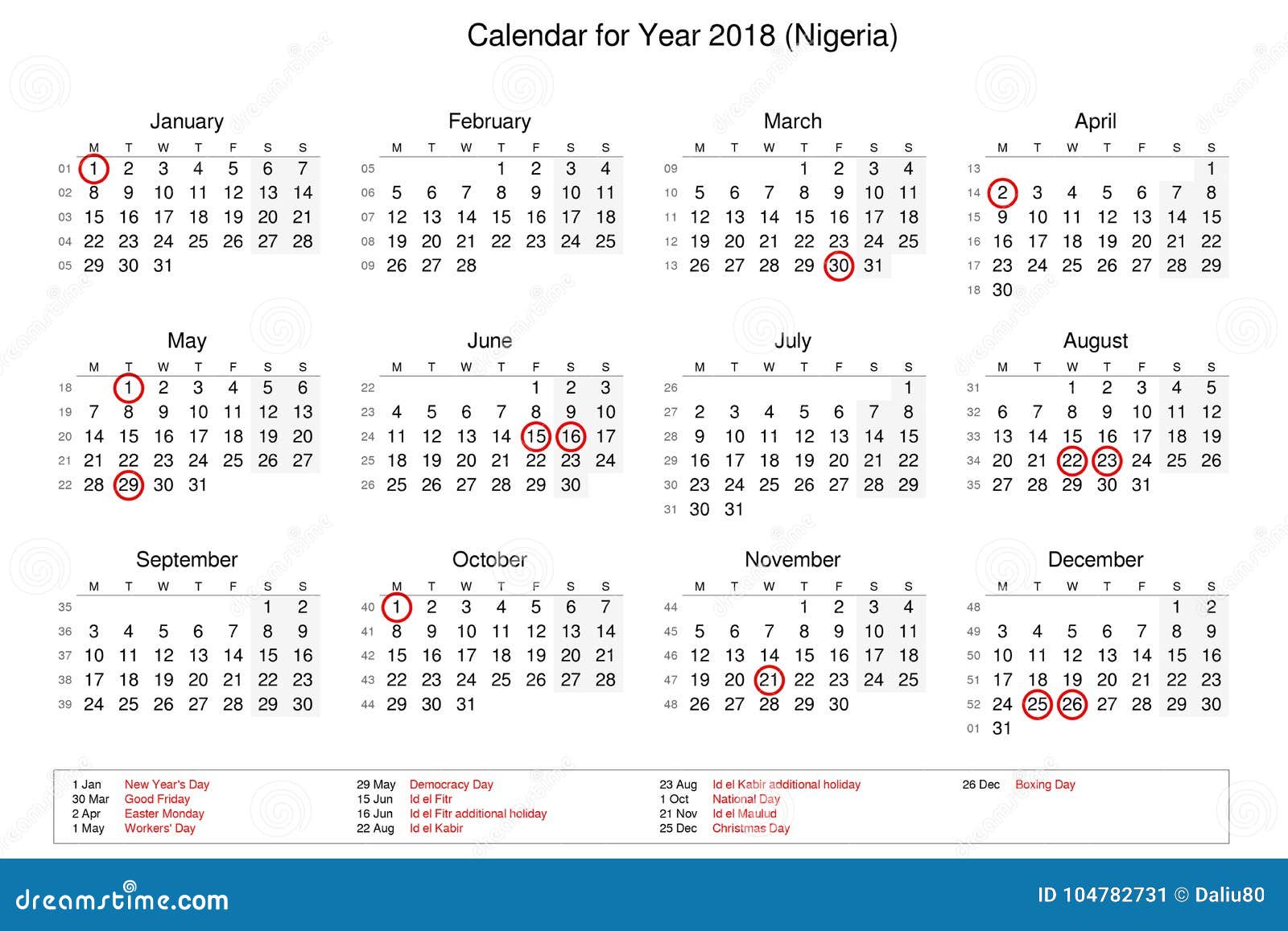 2018 The Holiday Calendar