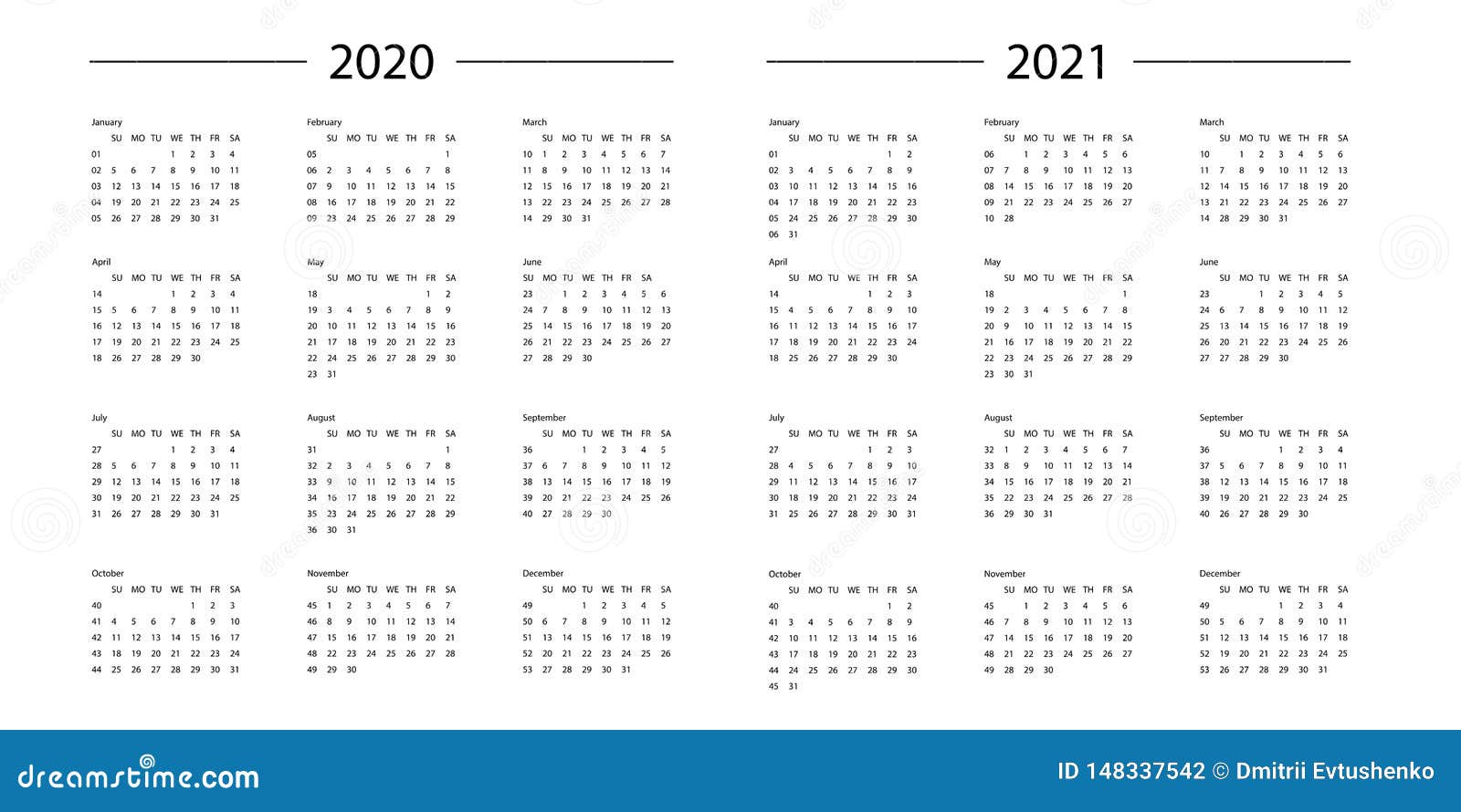 Calendar 2020 2021 Year Template Day Planner in this Minimalist Stock Vector of flat, 148337542