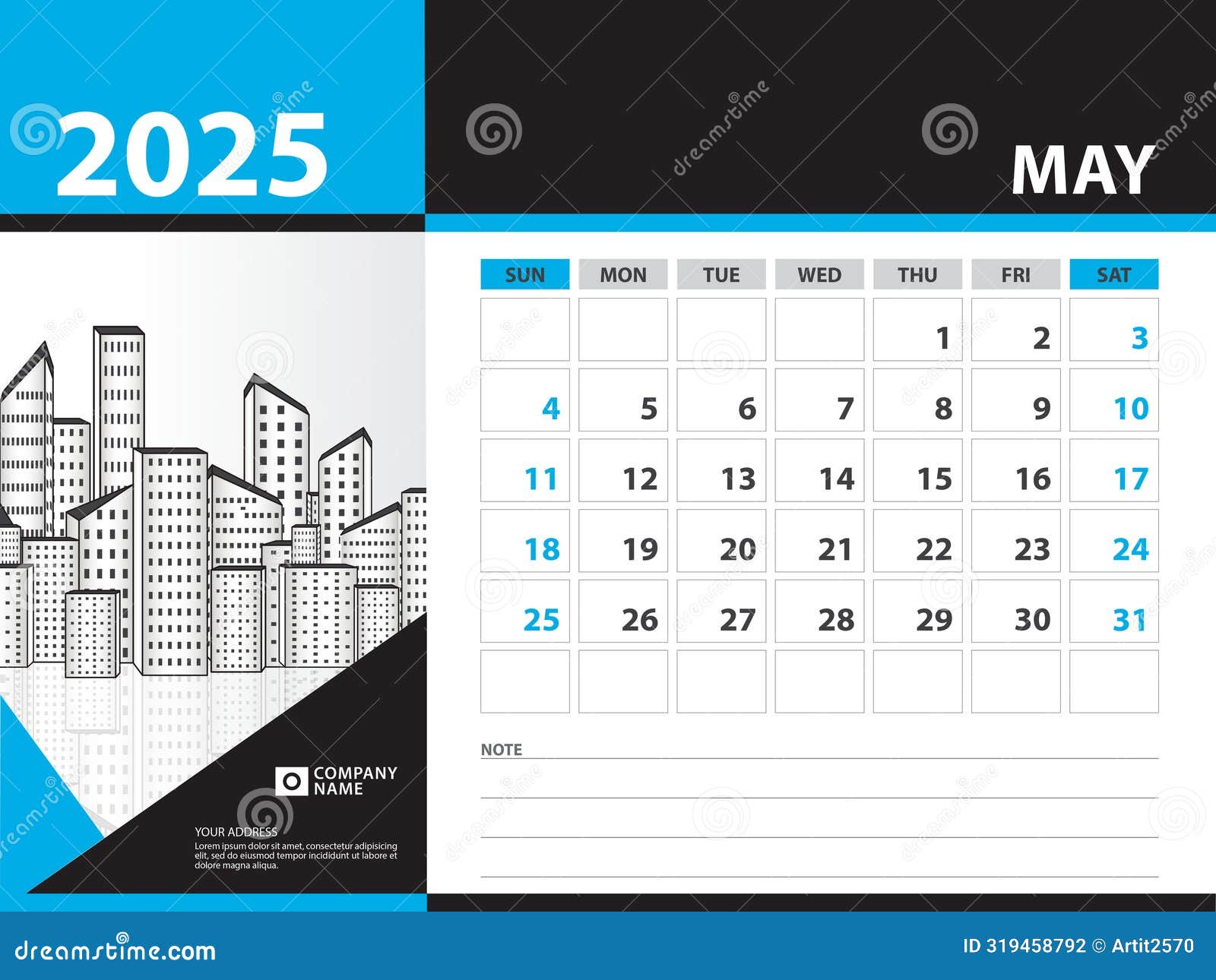 Calendar 2025 Year Template May 2025 Year, Week Starts On Sunday, Desk Calendar 2025 Design