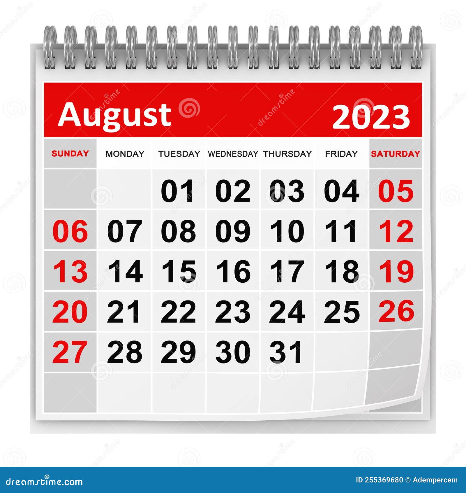 Calendario agosto de 2023 stock de ilustración. Ilustración de fondo