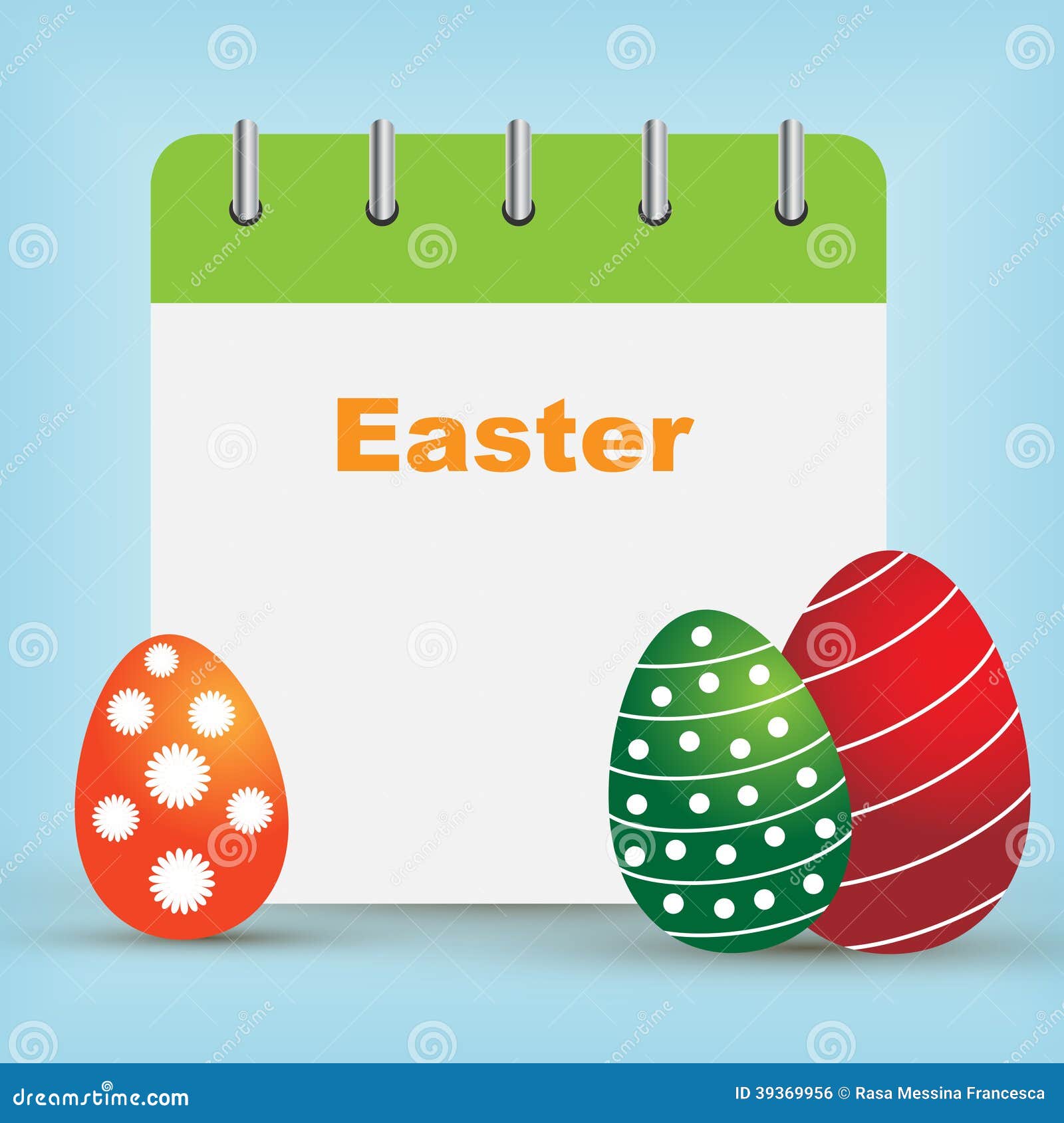 Calendario Del Día De Pascua Ilustración del Vector Ilustración de