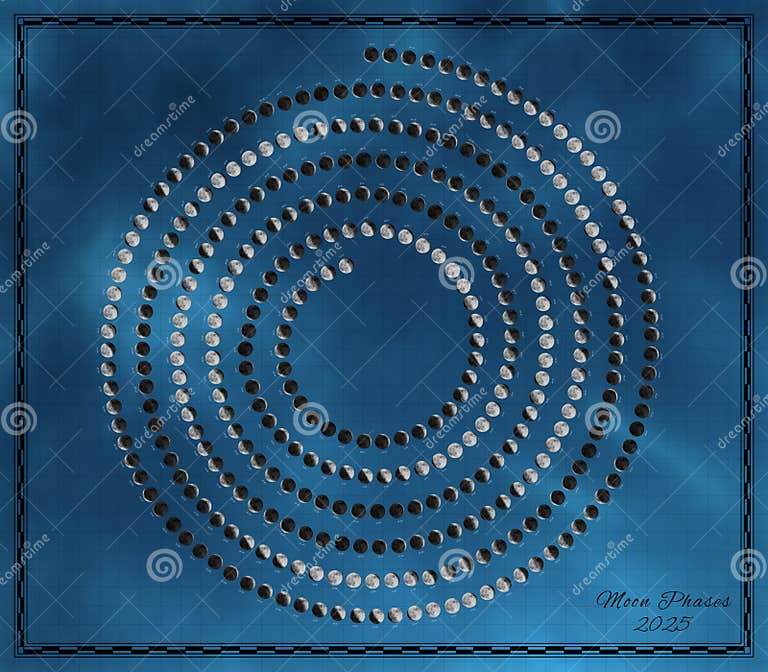 Calendario Lunar 2025 Fases De La Luna Espiral Foto de archivo Imagen