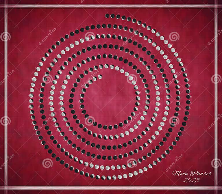 Calendario Lunar 2025 Fases De La Luna Espiral Imagen de archivo Imagen de fondo, wallpapers