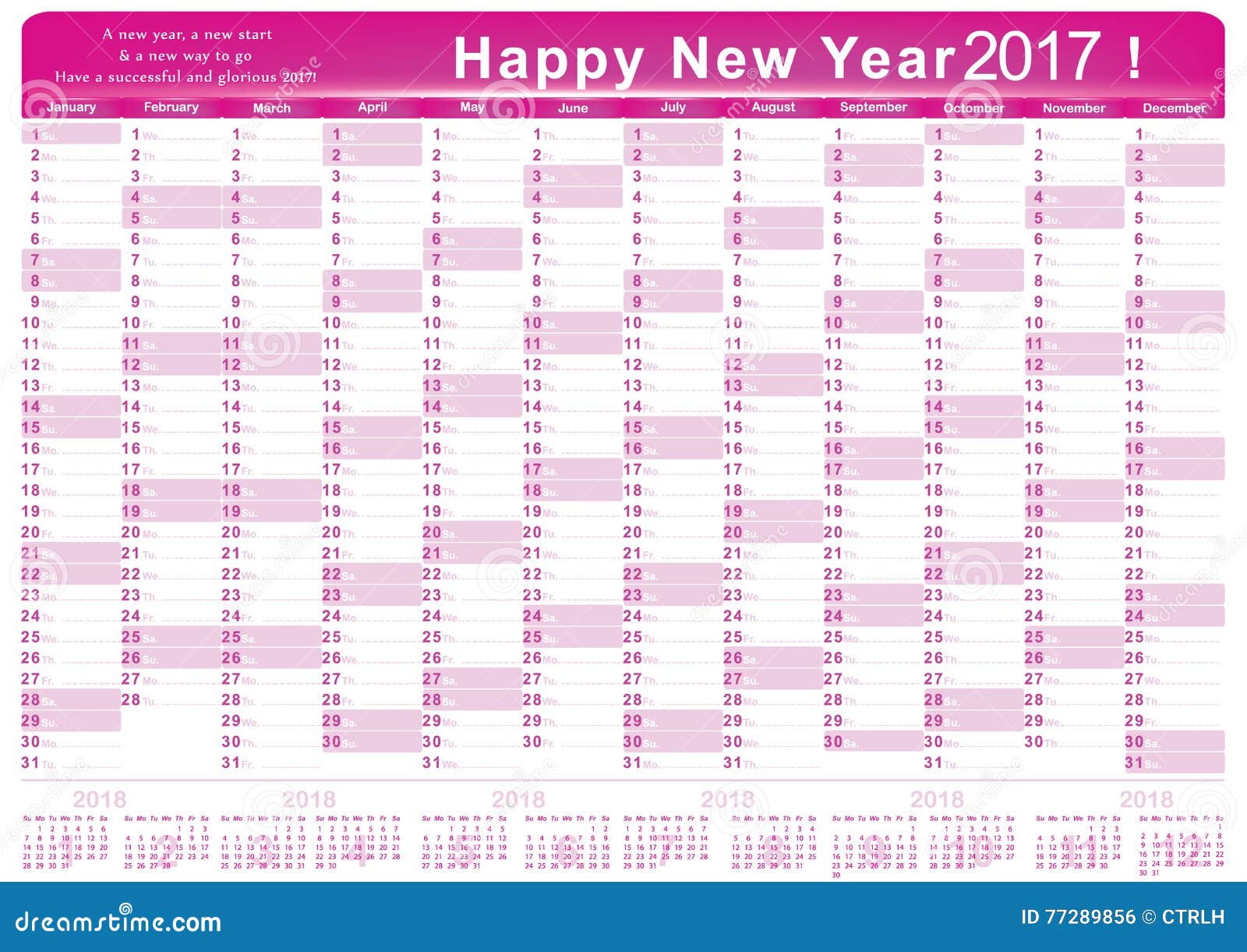 Calendario 2017 - Imprimible Inglés Y X28; Planner& X29; Ilustración del - Ilustración de diario, actividades: 77289856