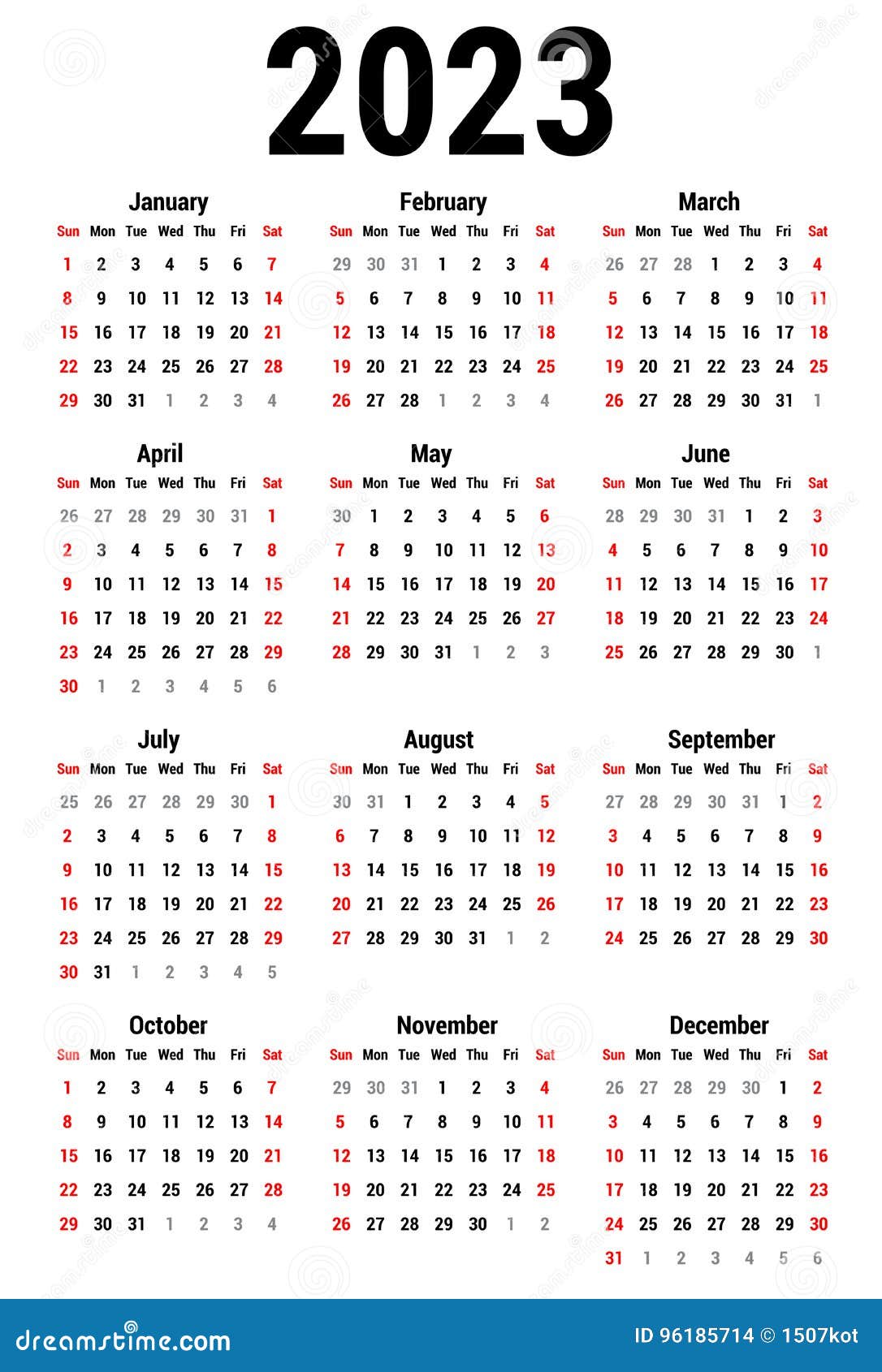 Calendario Para 2023 Ilustración Del Vector Ilustración De Figura