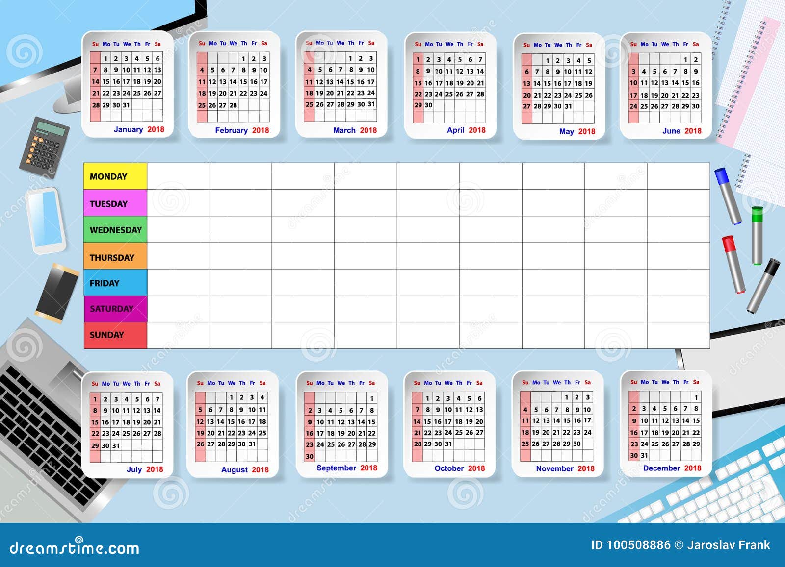Calendario Para La Oficina Ilustracion Del Vector Ilustracion De Oficina 100508886 calendario de oficina