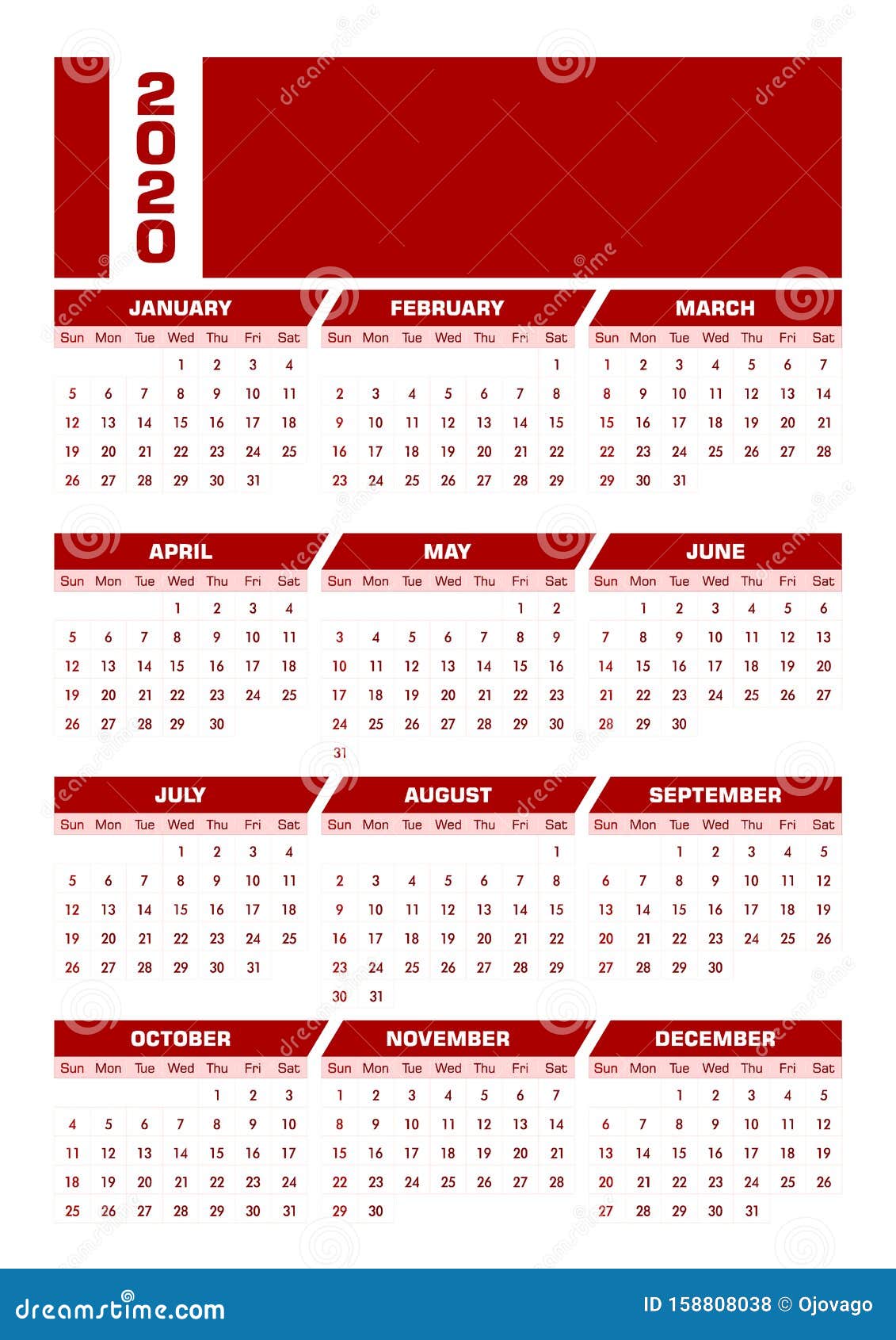 Calendario Rojo Din En Ingla C S Versia N Vertical Ilustracion Del Vector Ilustracion De Ingles Rojo