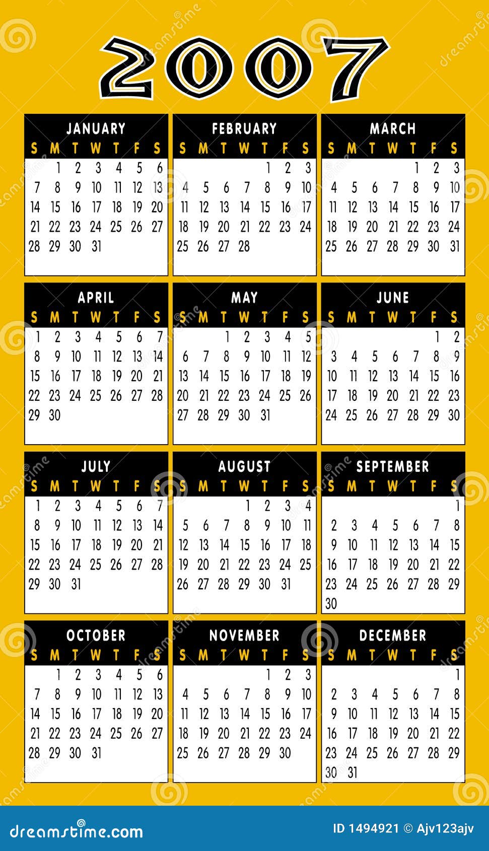 Calendrier 2007 illustration stock Illustration du neuf 