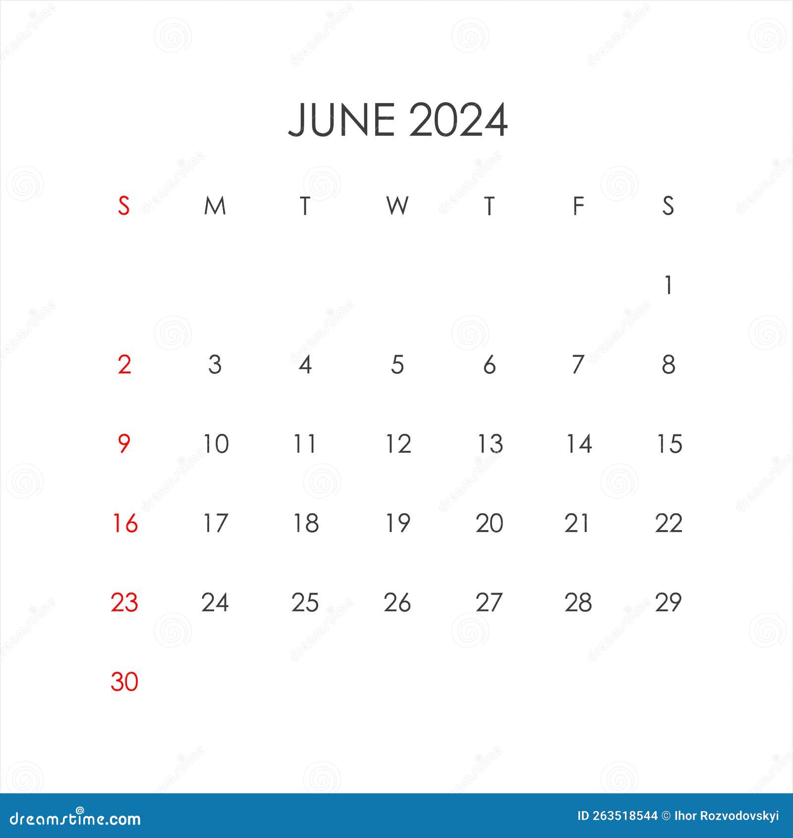 calendrier juin 2024