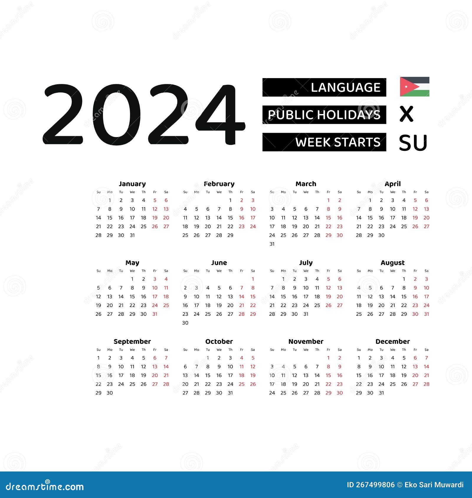 calendrier 2024 dans français langue. coloré mensuel calendrier