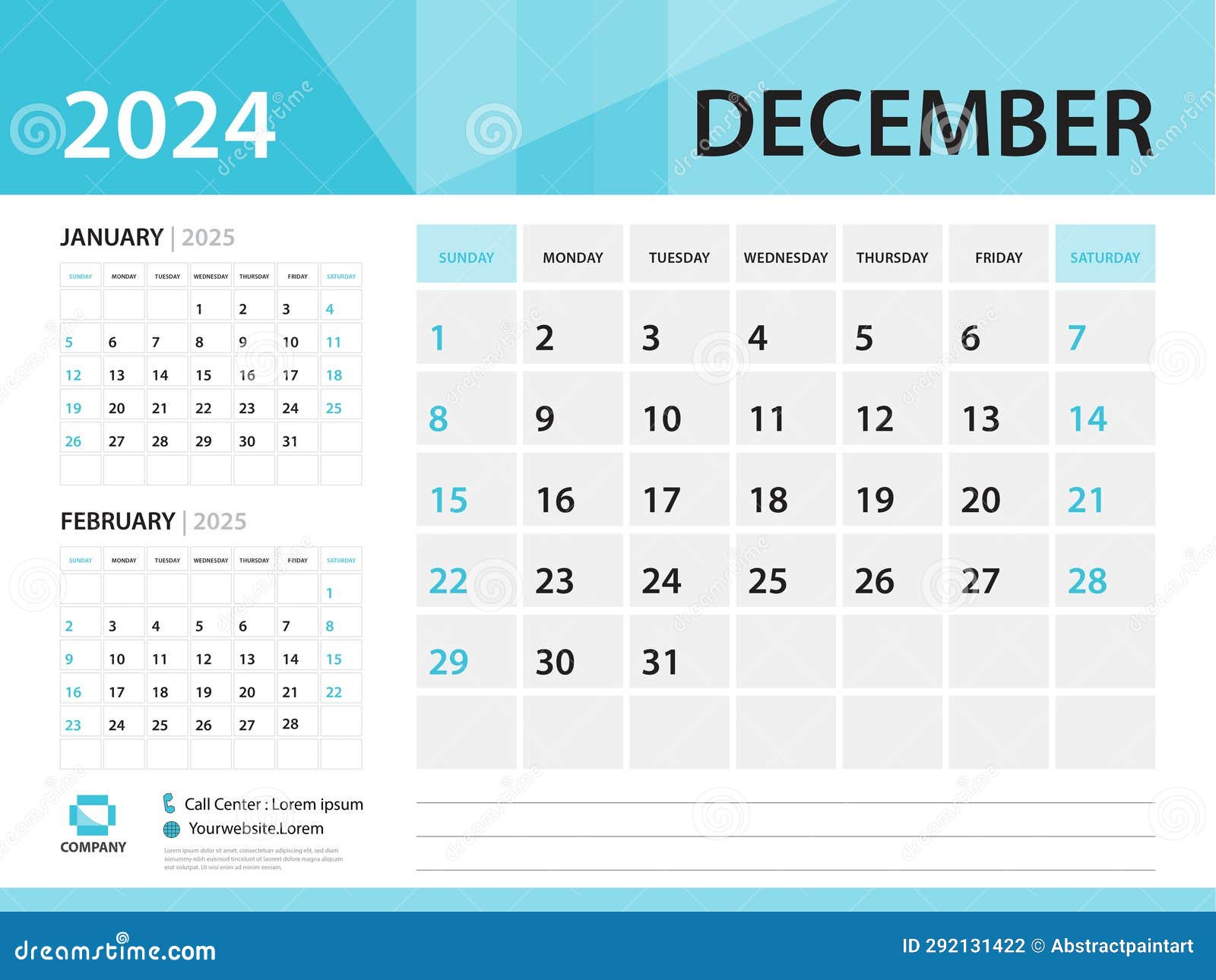 Modèle De Conception De 12 Mois Prêt à Imprimer Du Calendrier 2024