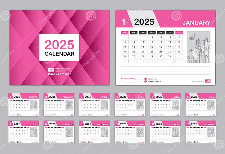 Calendrier 2025 Modèle Ensemble Bureau Calendrier 2025 Ensemble De