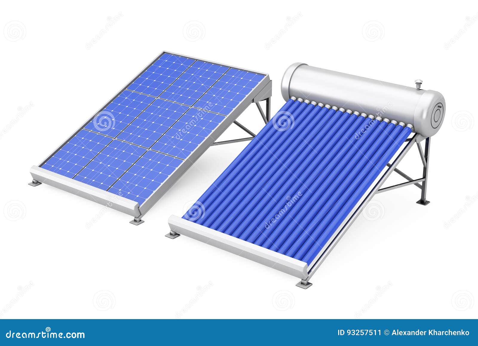 Falange Muchos borde Calentador De Agua Solar Con El Panel Solar Representación 3d Stock de  ilustración - Ilustración de electricidad, ambiente: 93257511