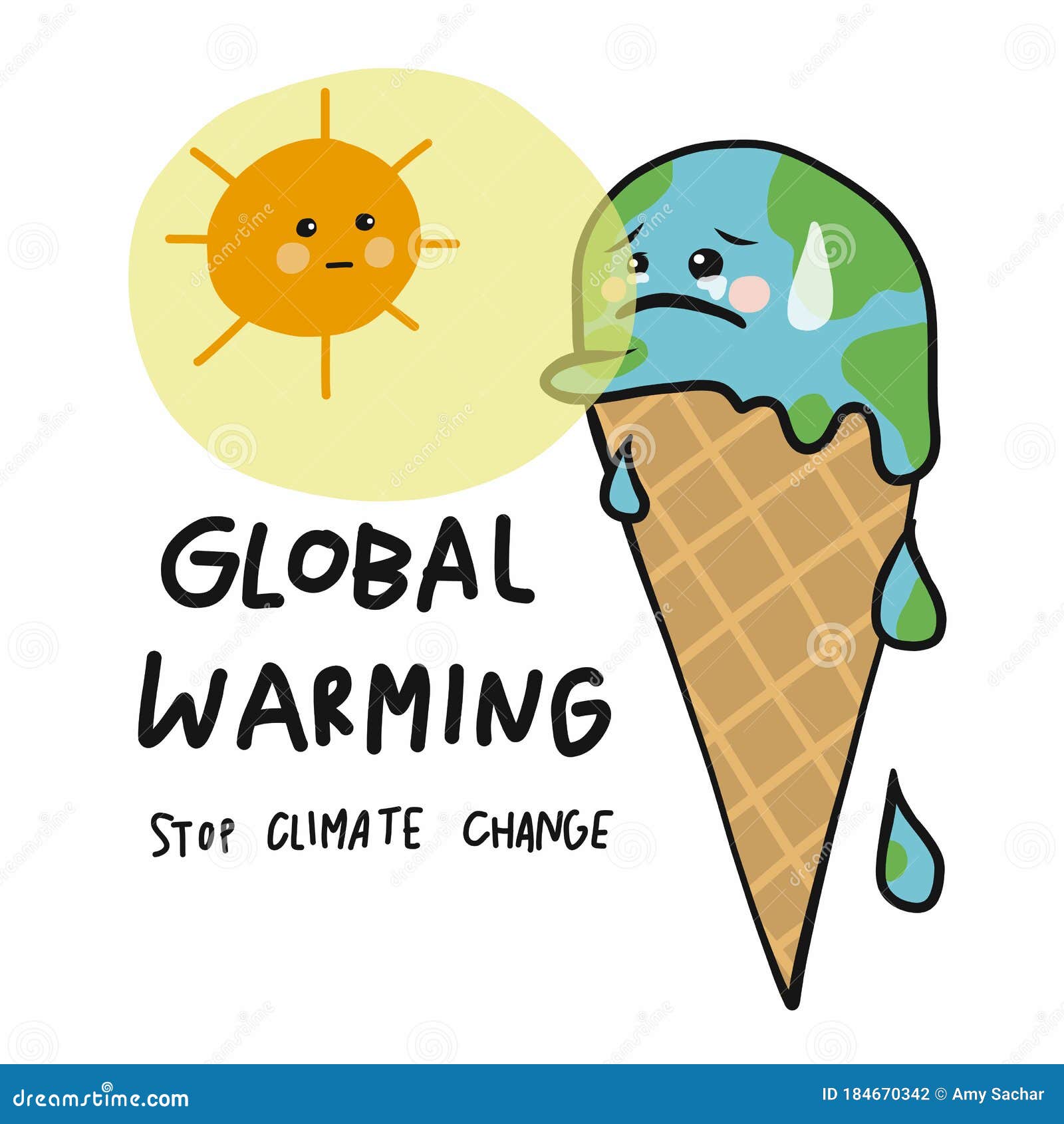 Calentamiento Global Tierra Icecream Cone Derretimiento Dibujos Animados  Ilustración del Vector - Ilustración de conceptual, temperatura: 184670342