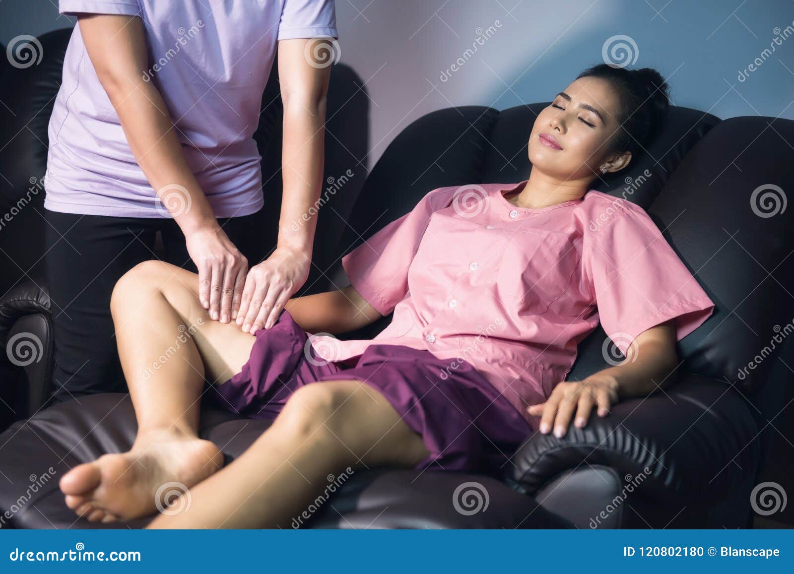 Calf And Leg Thai Massage In Spa Stock Photo Image Of Hands Foot