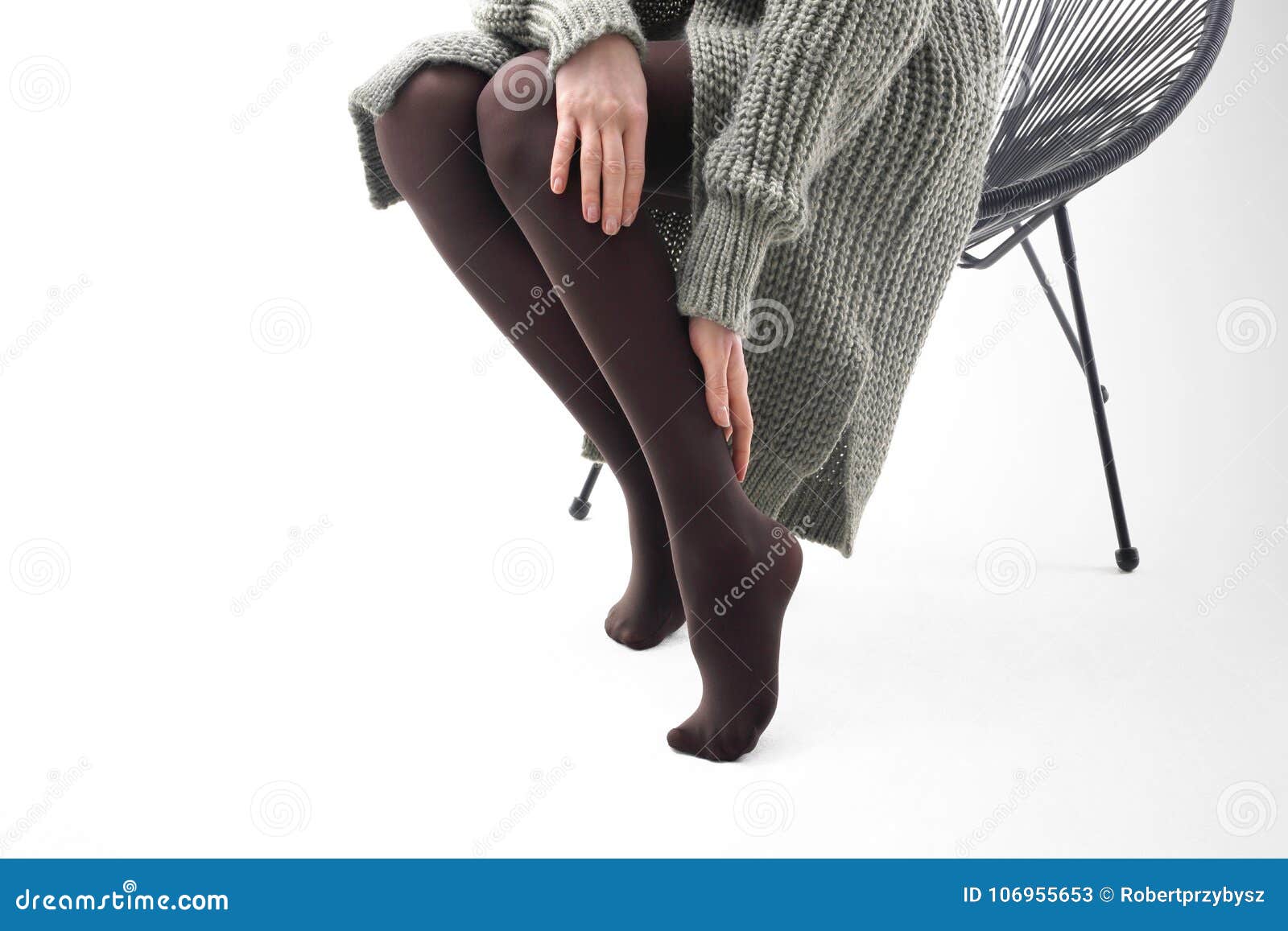 Winter Tights. Legs of a Woman in Pantyhose Stock Image - Image of  underwear, legs: 106955509