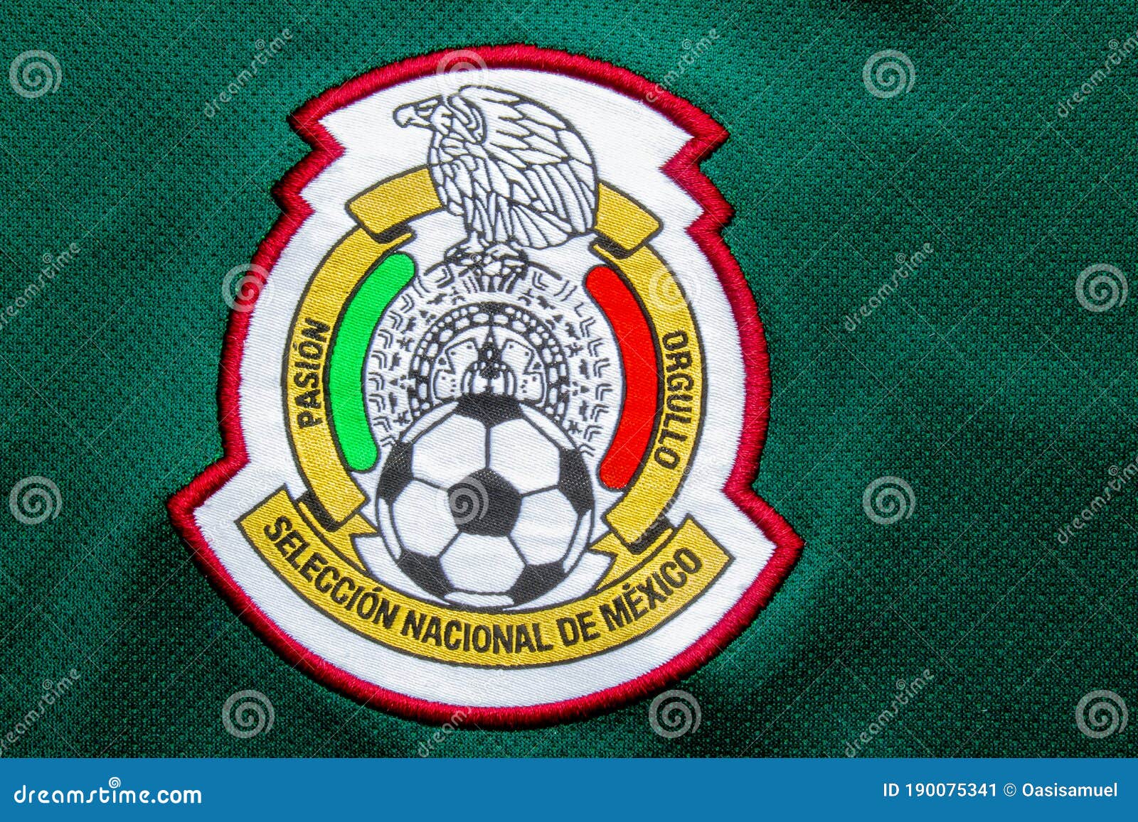 Mexican National Team Football Soccer Logo On A Green Jersey Editorial Photo Image Of Clothes White 190075341