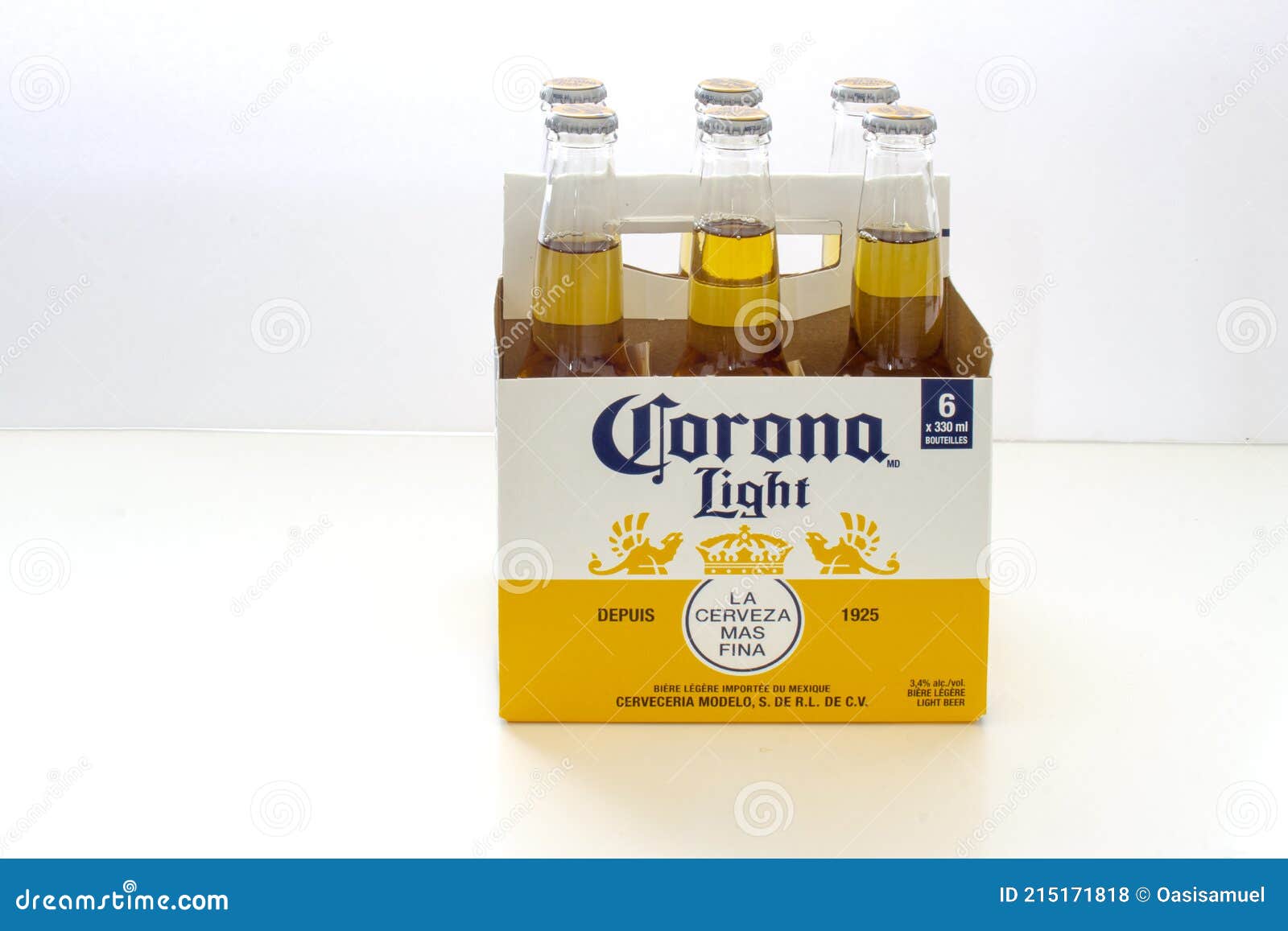 A Six Pack of Corona Light Beer Bottle Editorial Stock Photo Image of