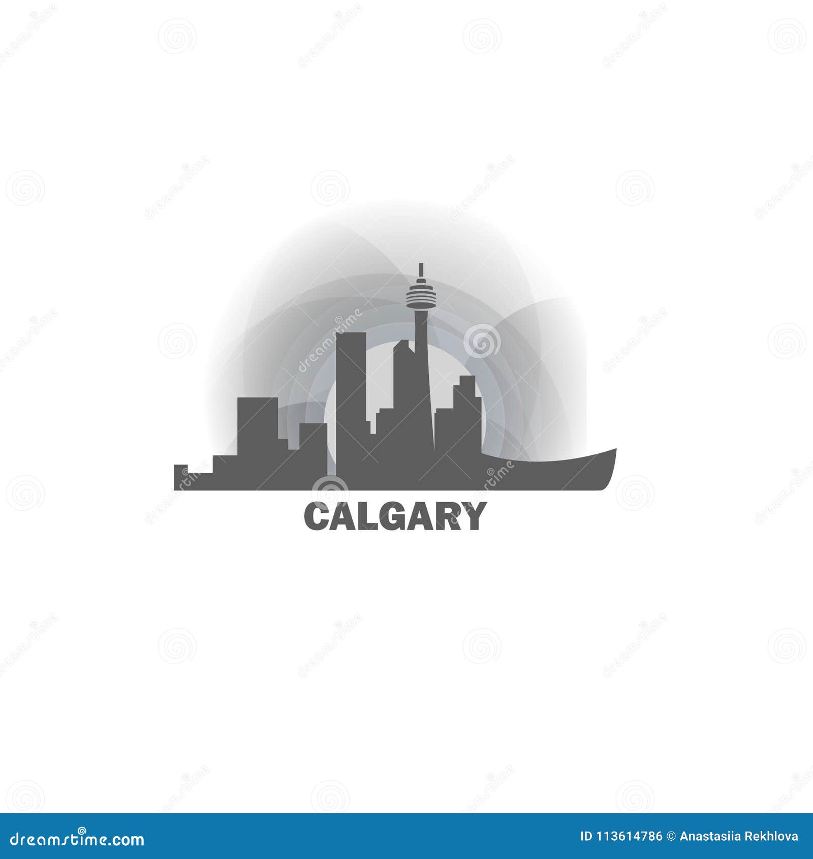 Calgary City Cool Skyline Logo Illustration Stock Vector - Illustration ...