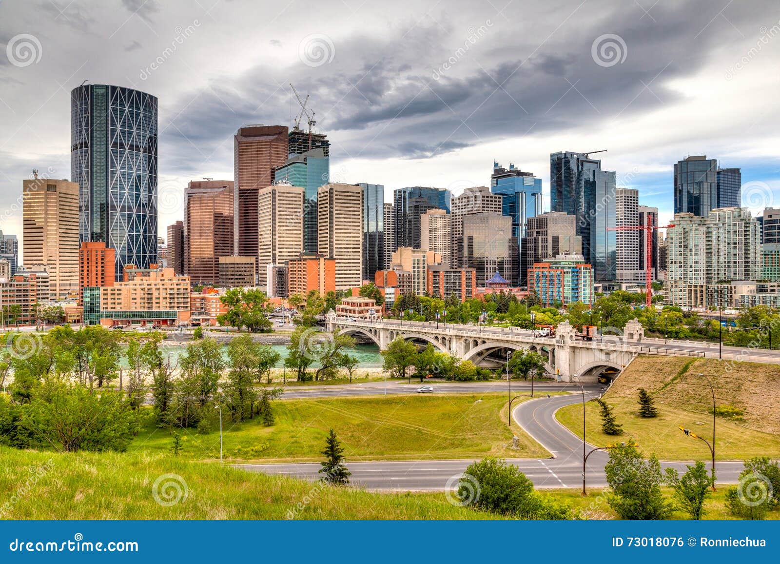 calgary downtown in hdr