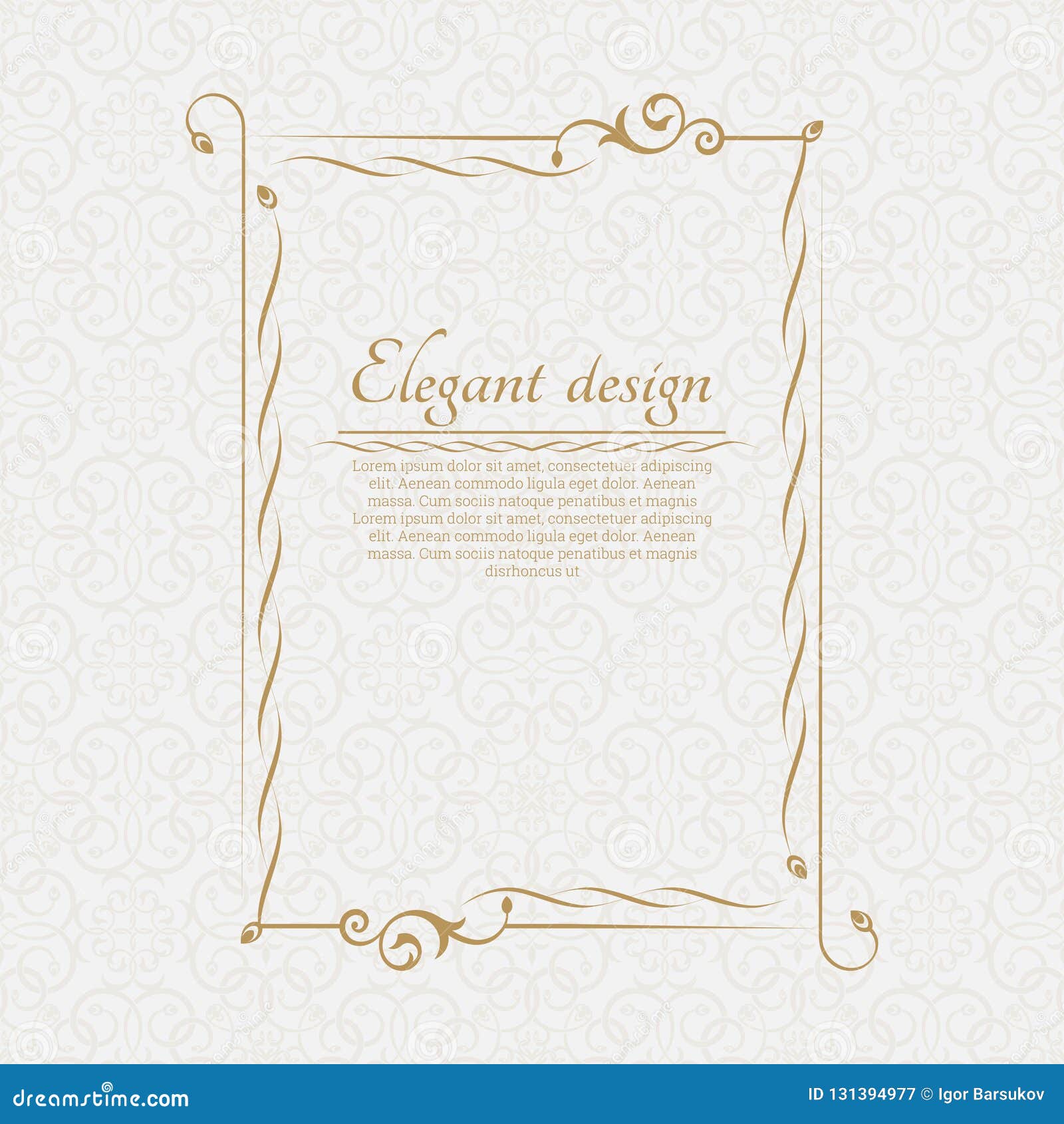 Calibre Decoratif D Un Cadre Ornement Avec L Endroit Pour Le Texte Invitation De Mariage Anniversaire Et D Autres Actions De Fet Illustration De Vecteur Illustration Du Avec Fet